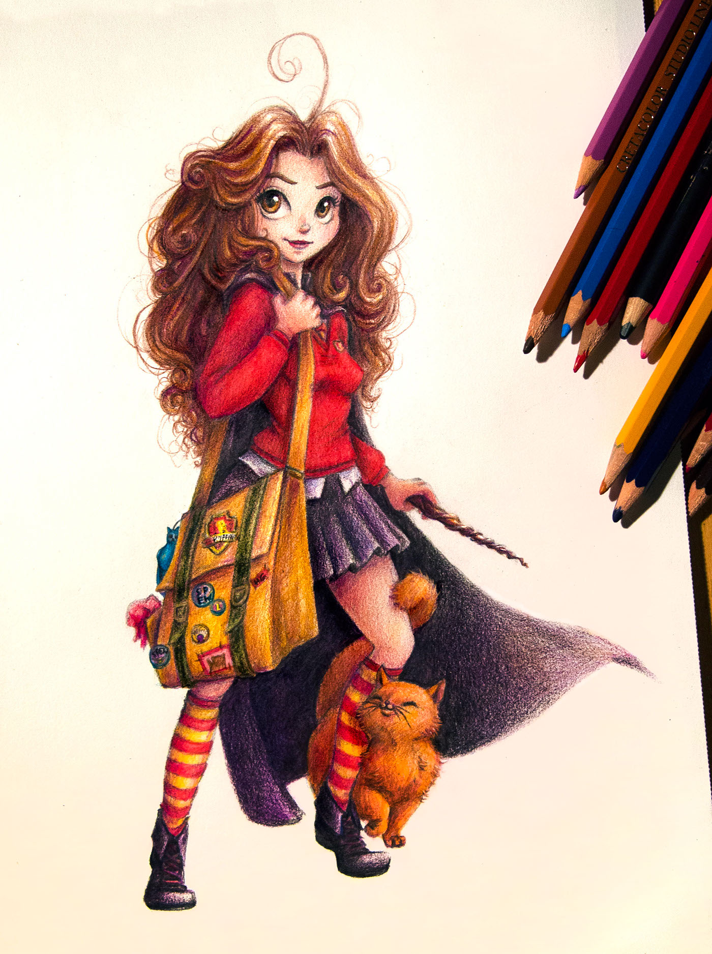 hermione harry potter Character design challange Drawing  pencil Magic   cute