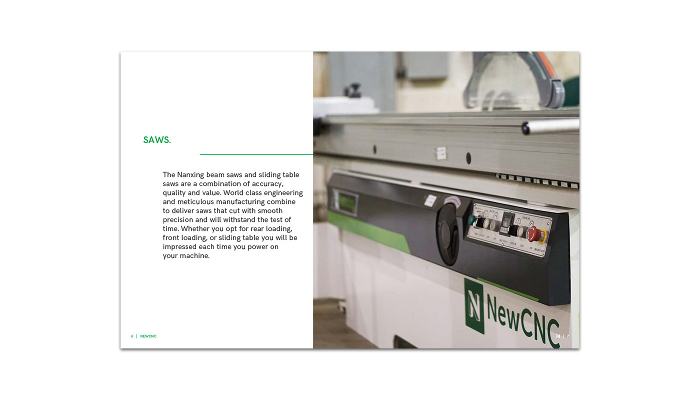 cnc Machining manufacturing Saws Routers edgebanders catalog brochure print marketing  