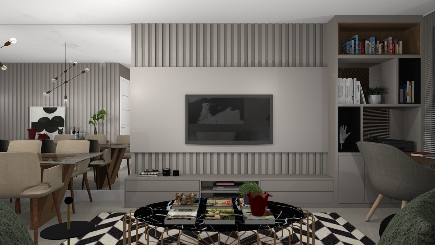 interior design  decor 3D Render promob furniture living home apartment