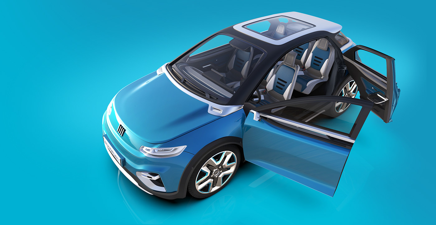 3D alias automotive automotive   car car design concept fiat ilustration Multiplan
