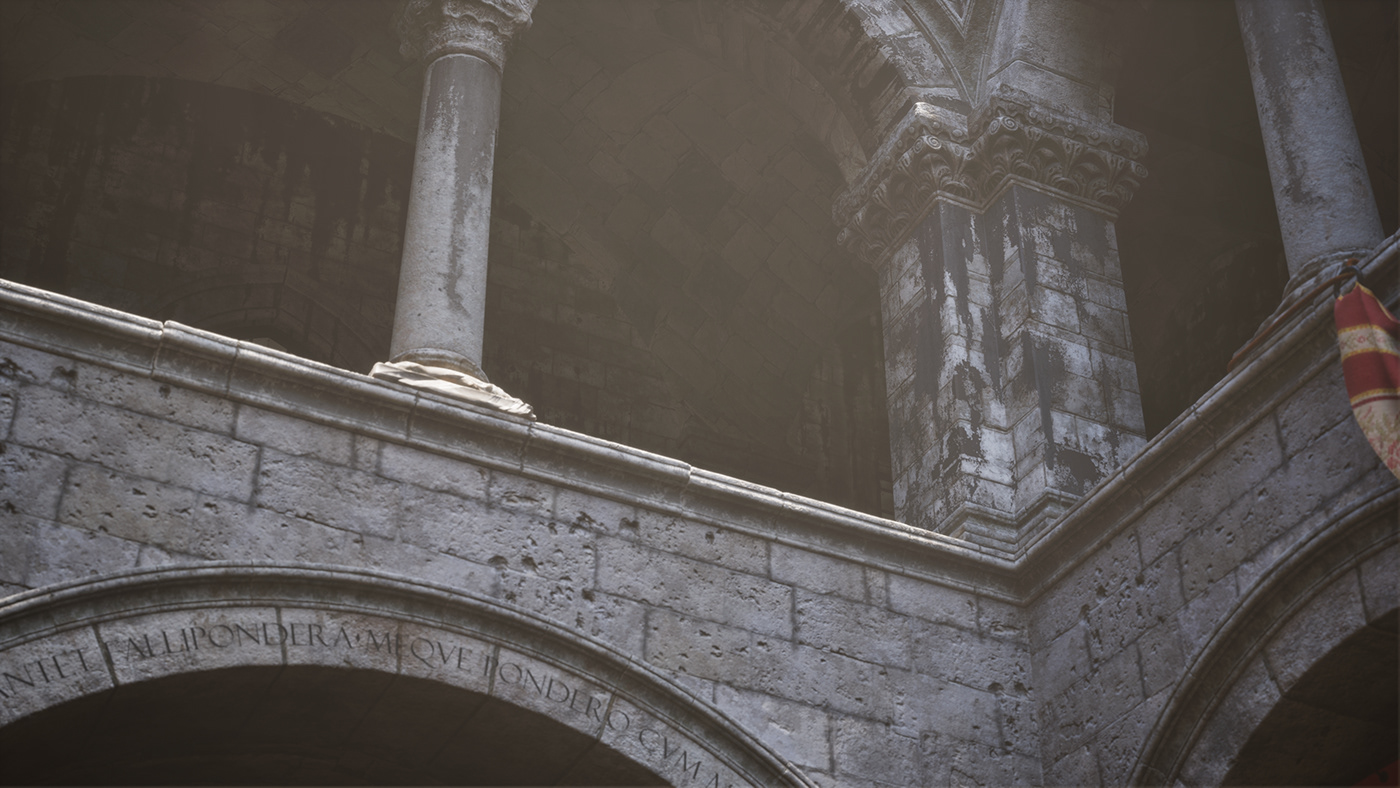 Sponza Atrium medieval Castle 3D Render architecture visualization Unreal Engine 5 UE5 environment