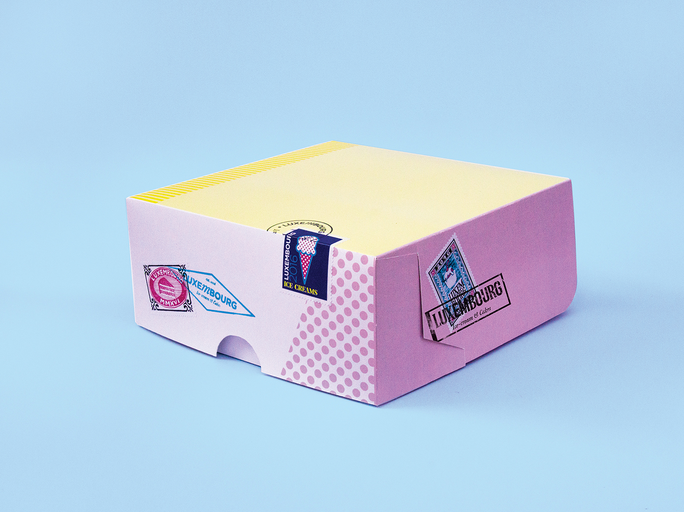 Packaging ice-cream cakes stamp poster visual identity Sweets