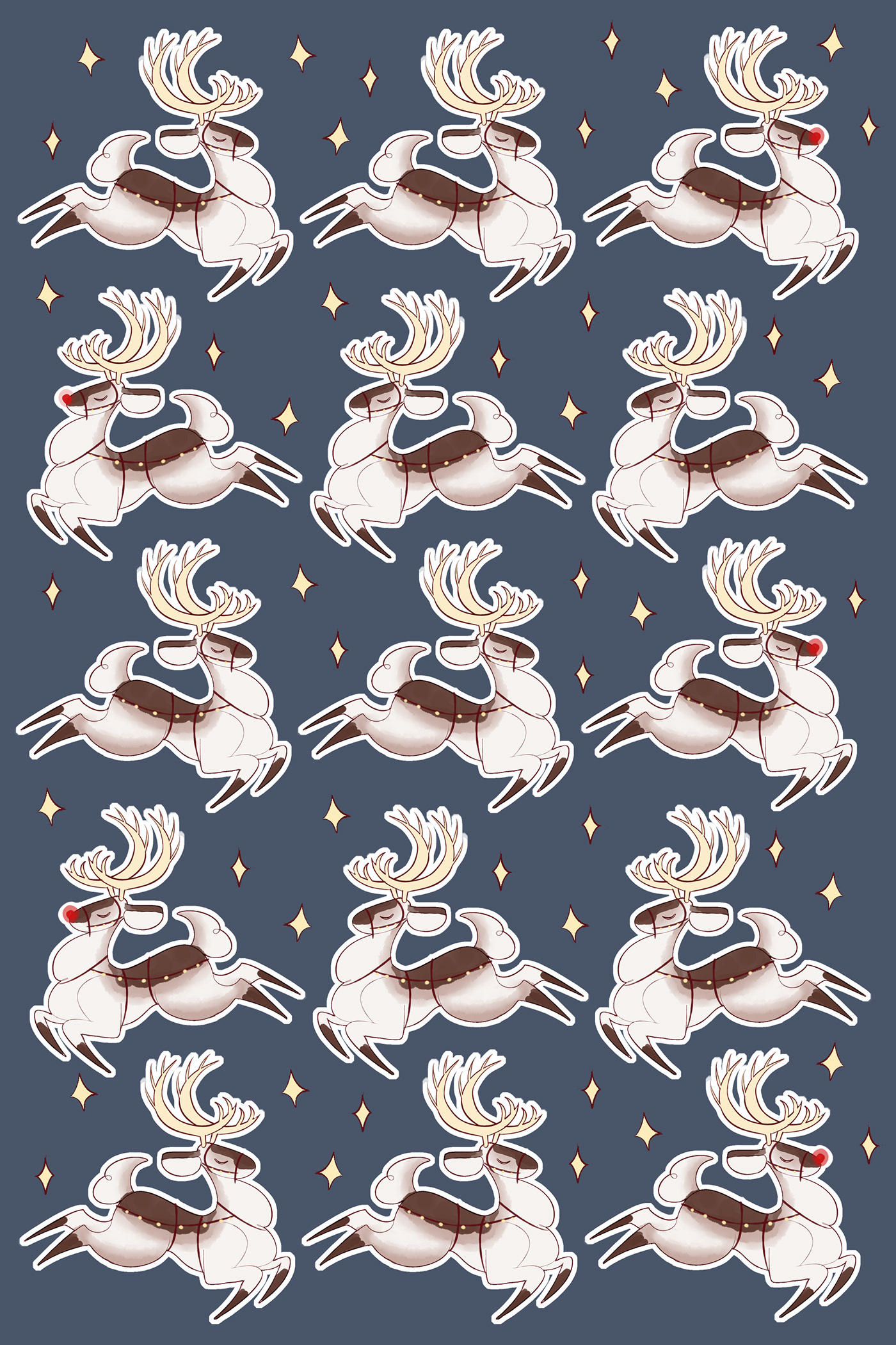 sticker graphic design  design reindeer winter Christmas Holiday cute
