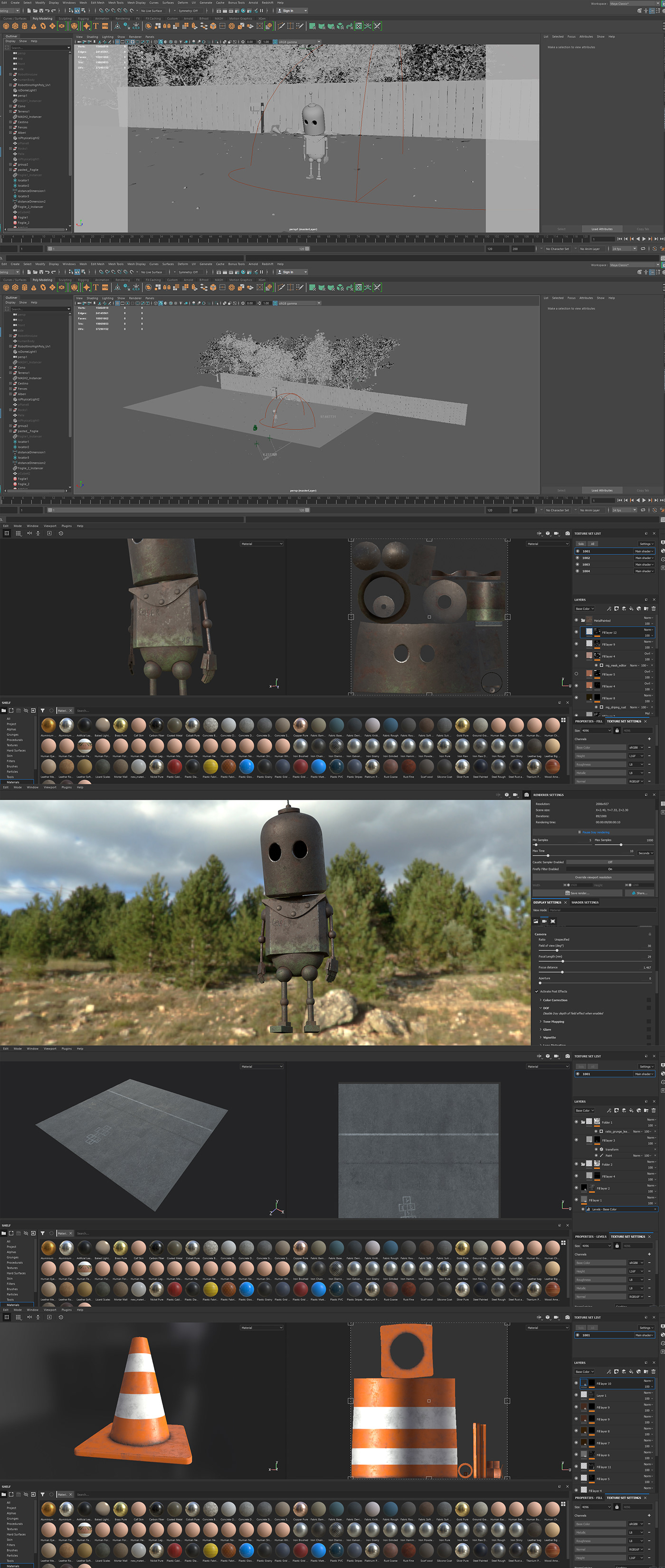 3D fog Render Substance Painter CGI ILLUSTRATION  Breakdown realistic redshift Maya