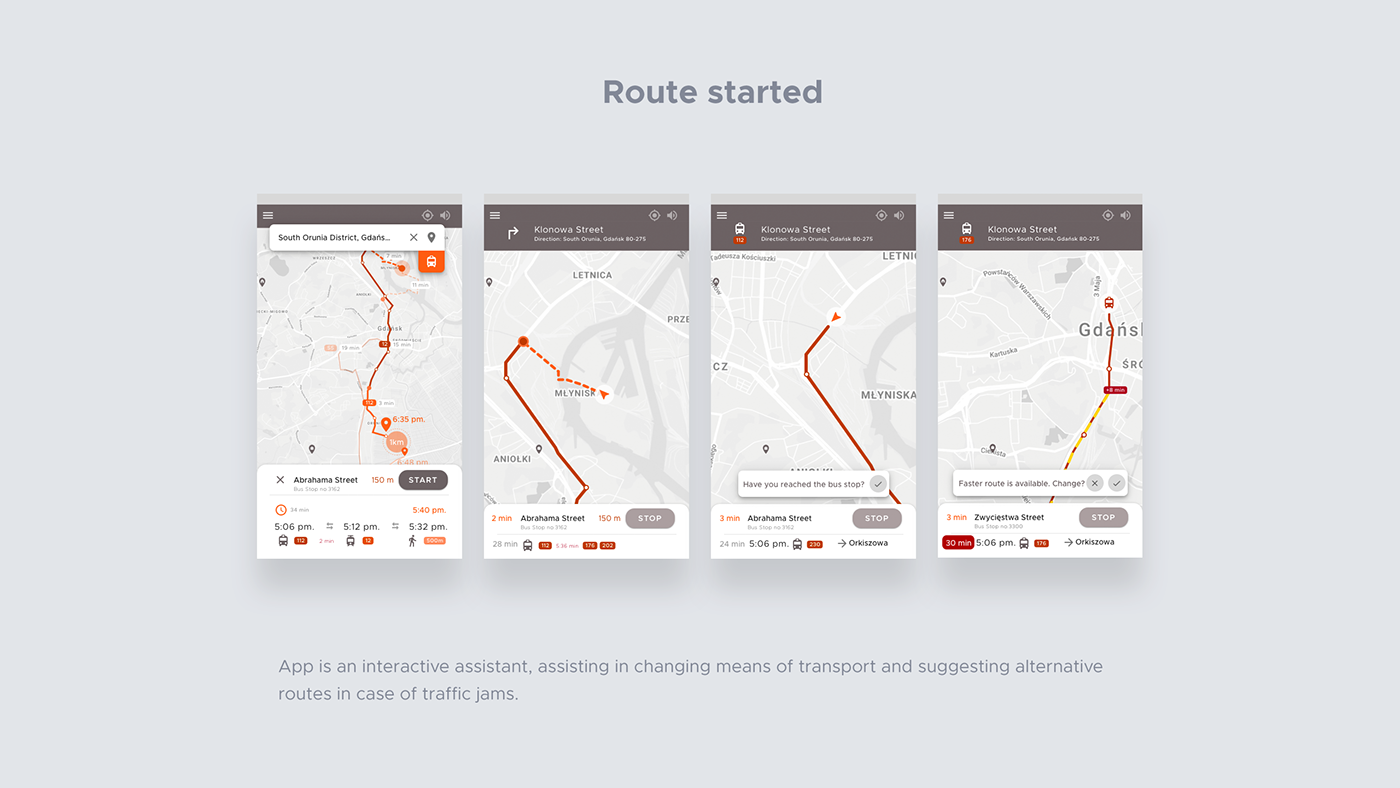 app mobile publictransport Transport UI ux wireframes