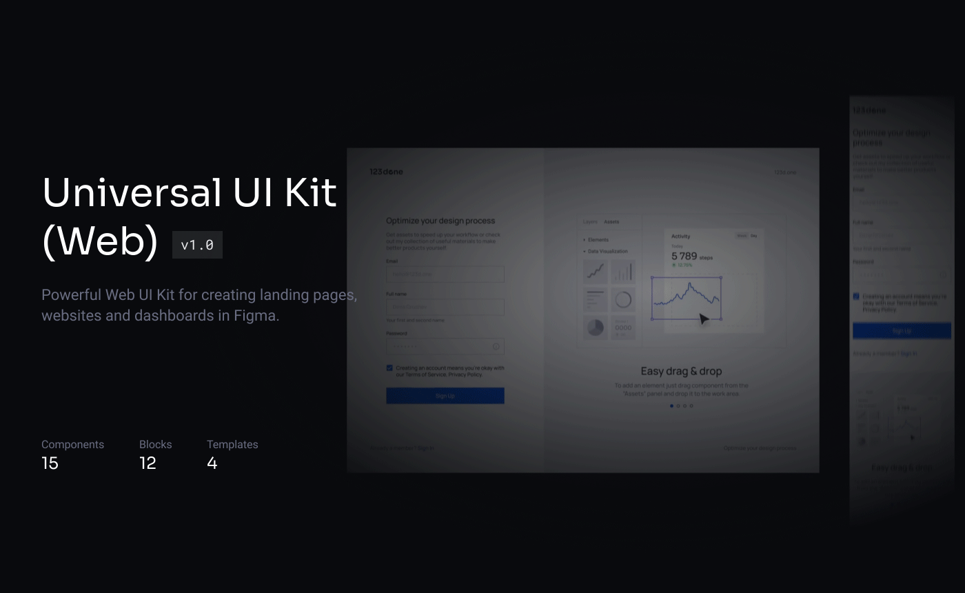 design kit design system Figma kit landing UI ui elements ui kit Website