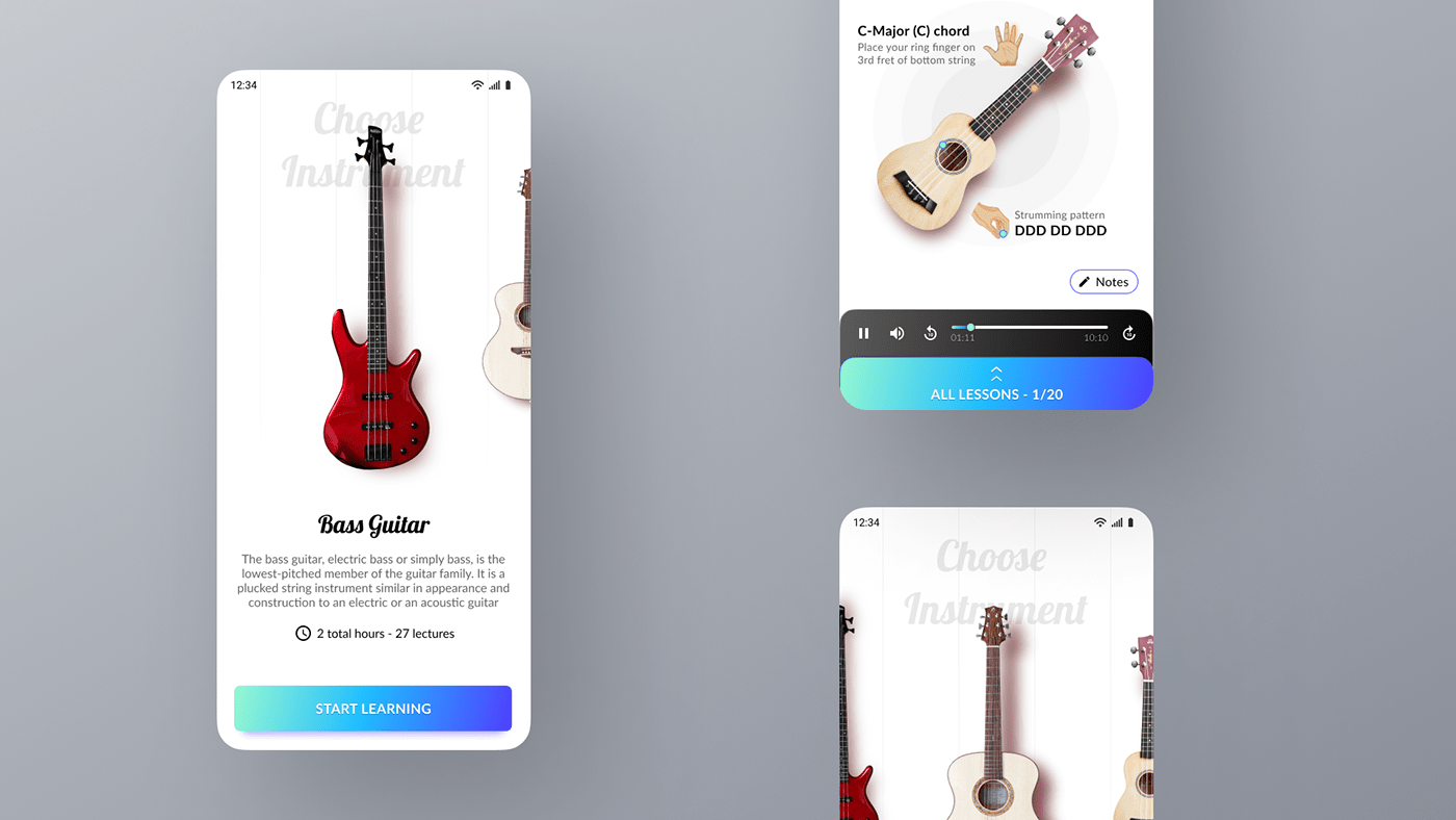app app design Freelance guitar India motion graphics  MUMBAI music product design  UI/UX