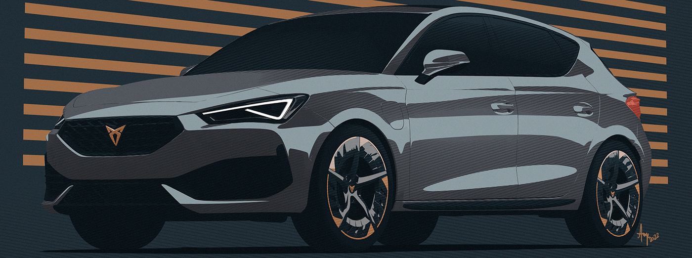 3D advertisement Advertising  automotive   Automotive design CGI cupra CupraFormentor ILLUSTRATION  Illustrator