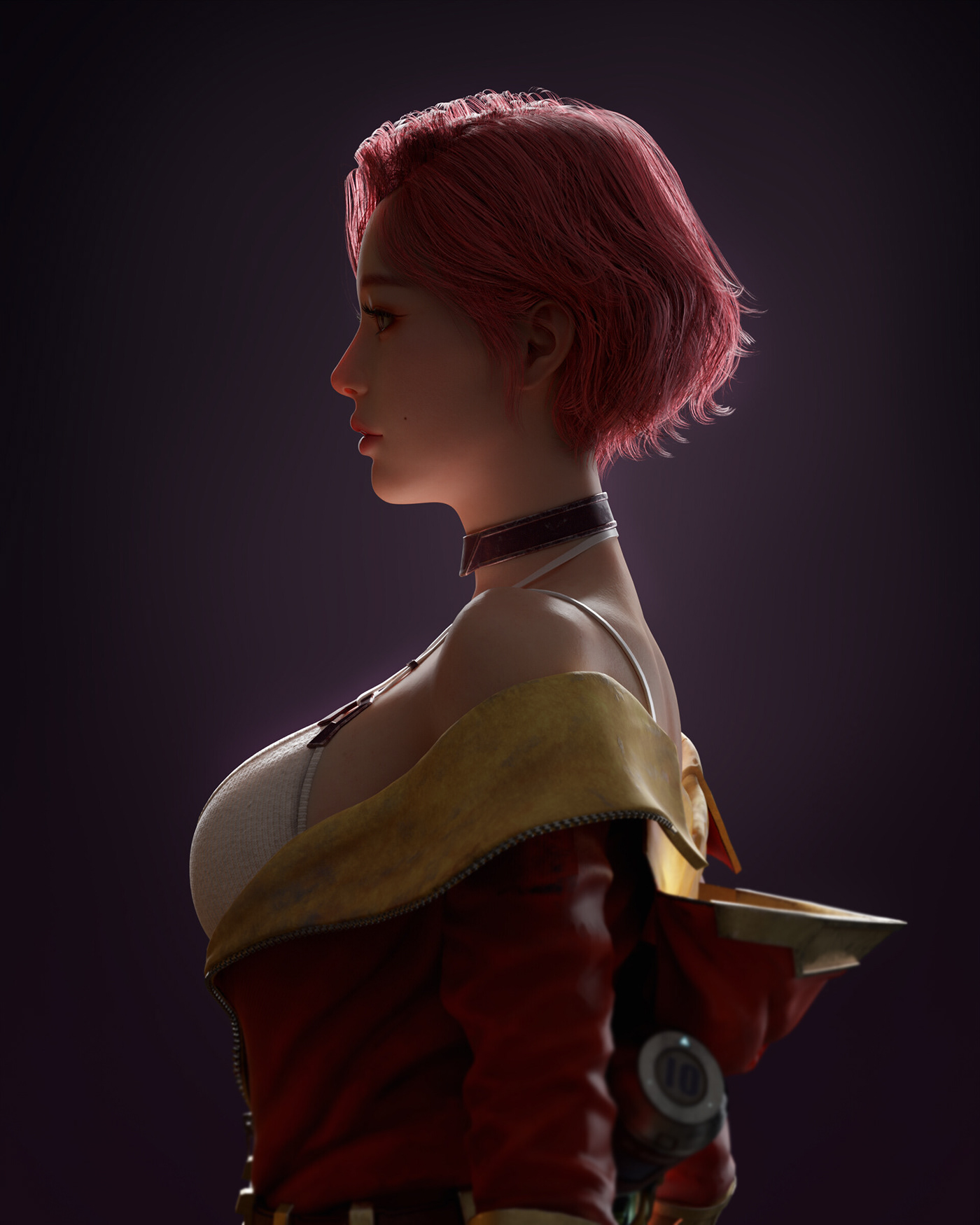 3D 3d modeling rendering texturing women girls beauty red hair Gun Weapon