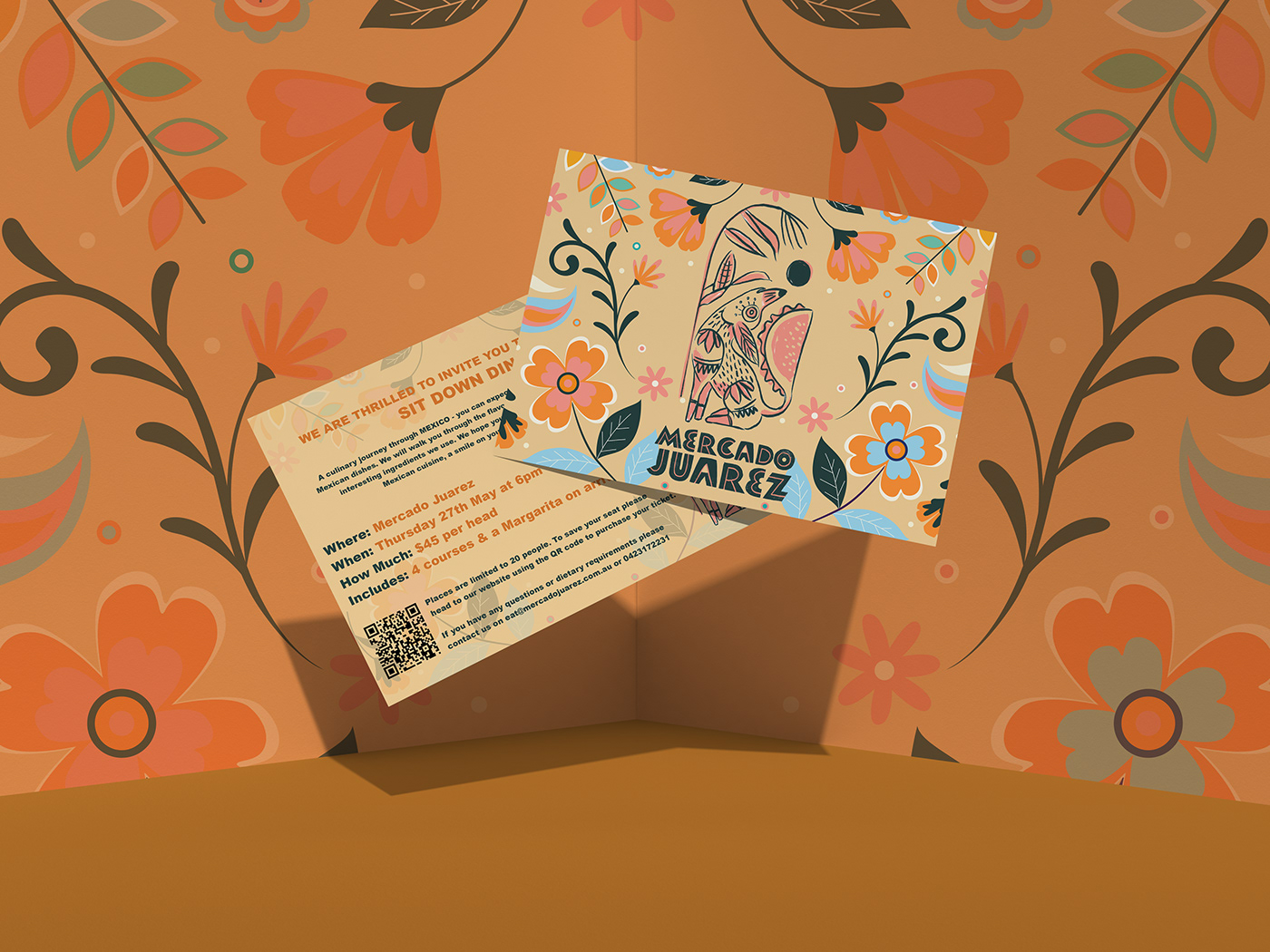 branding  graphic design  invite invite design mexican colours Mexican Design mexican restaurant postcard