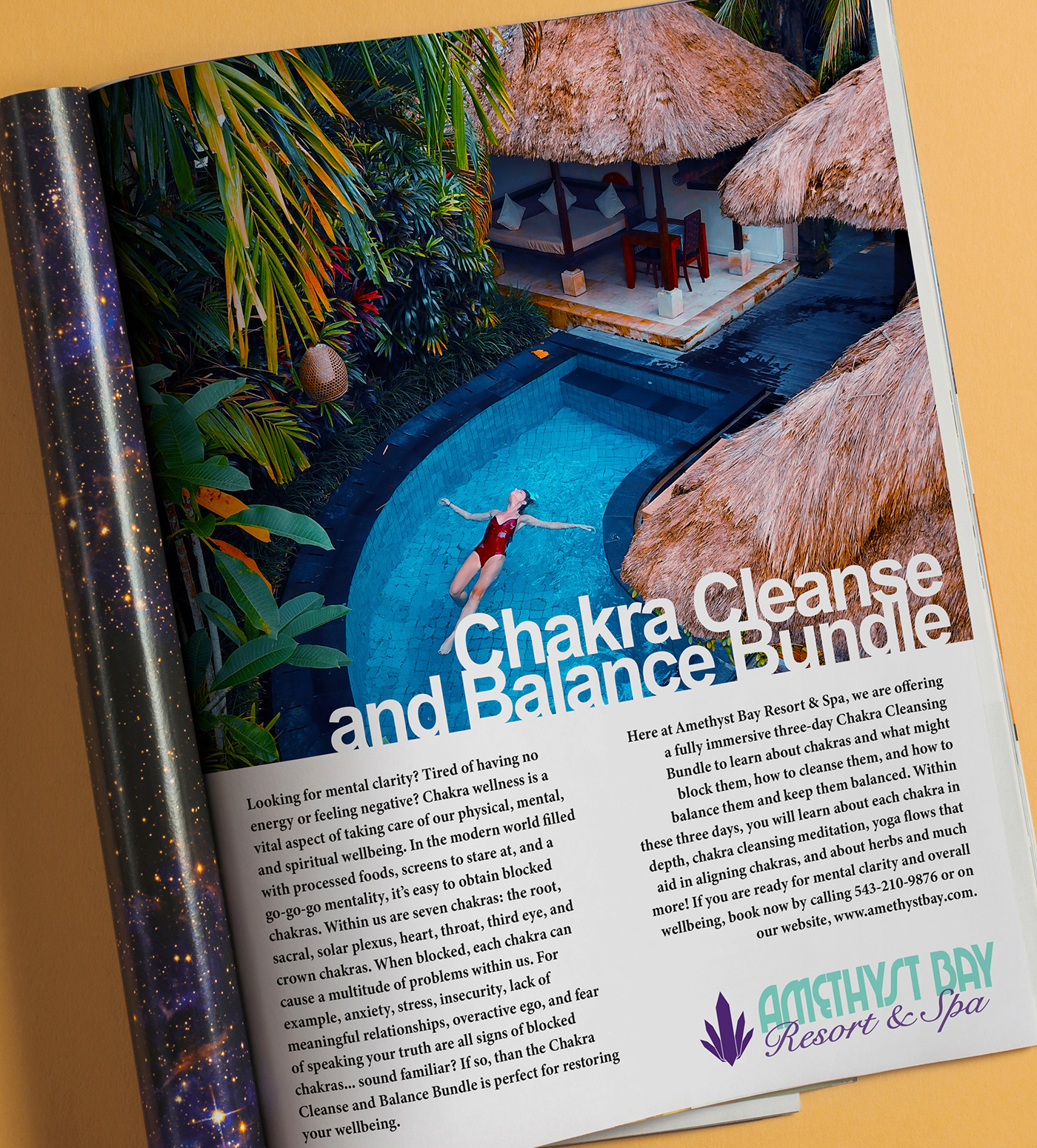 Advertising  design Layout magazine Magazine Ad magazine spread print design  resort Spa Travel