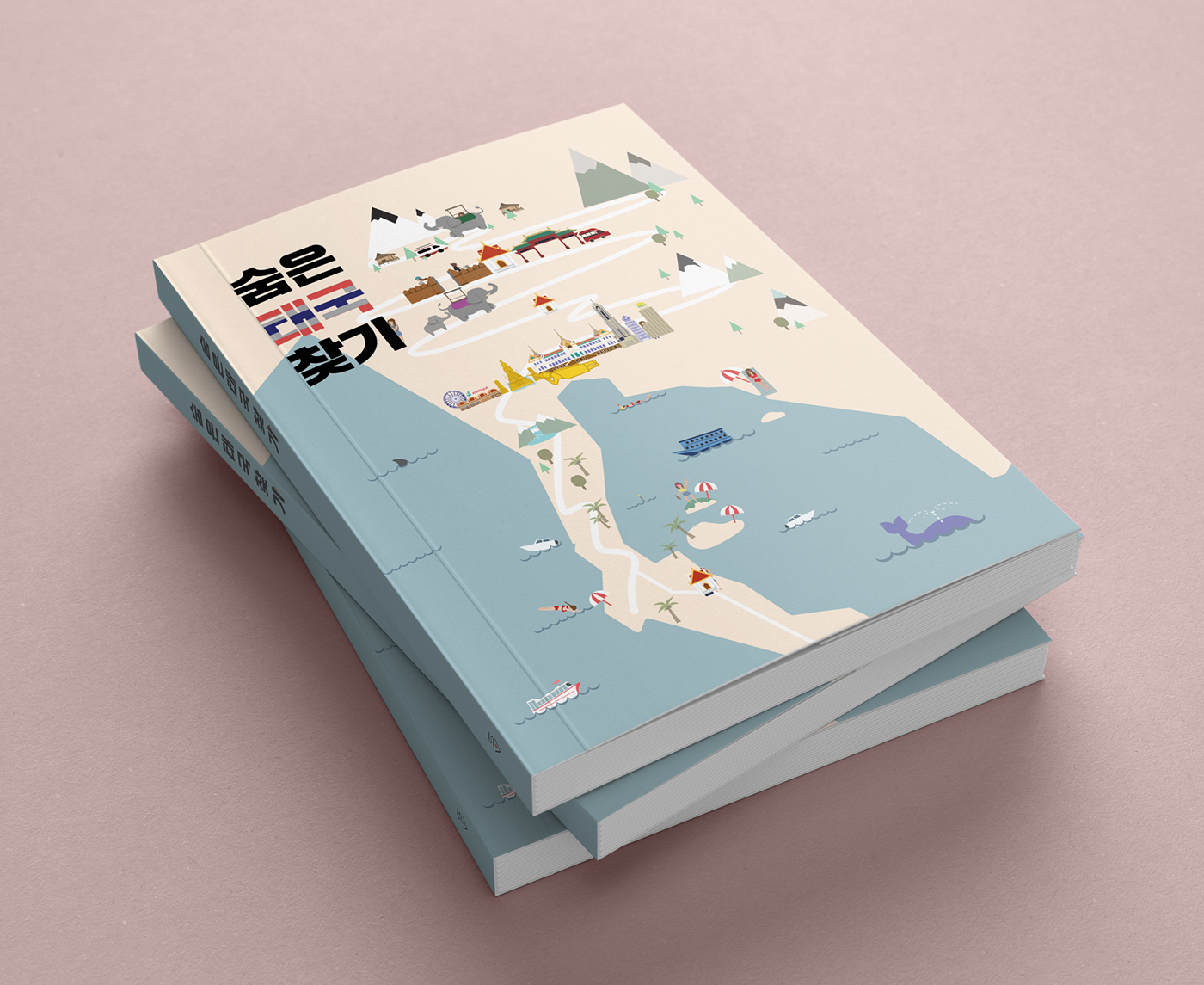 Bookdesign map illustration guide book Thailand graduation project ILLUSTRATION  infographic