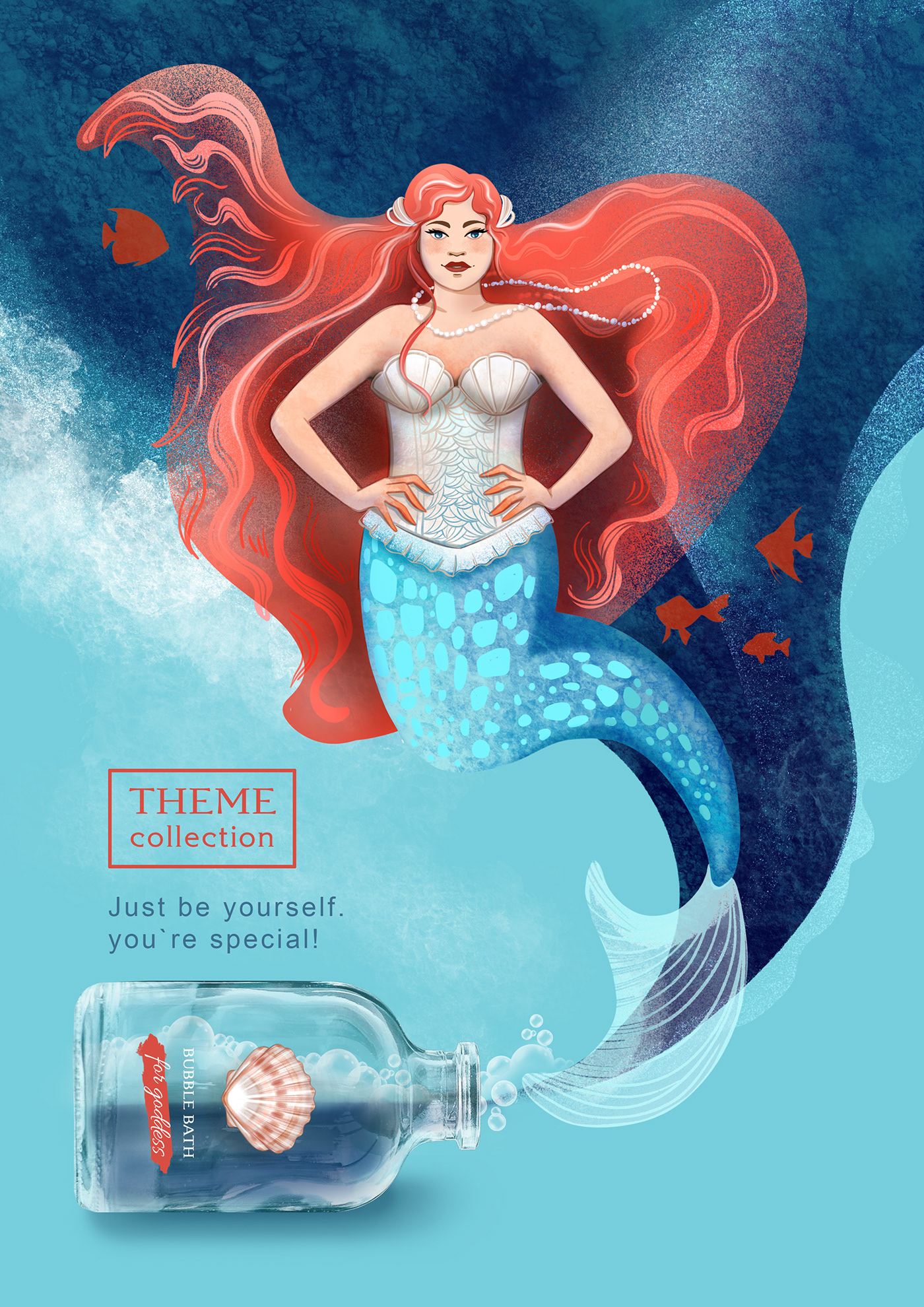 ILLUSTRATION  Graphic Designer Packaging Advertising  Character design  concept art mermaid digital illustration Procreate sea