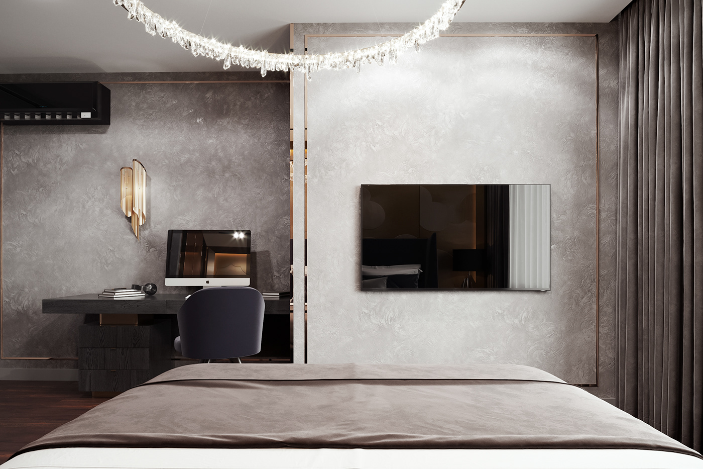 Interior design luxury modern wood 3dsmax Adobe Photoshop CoronaRender  Render visualization