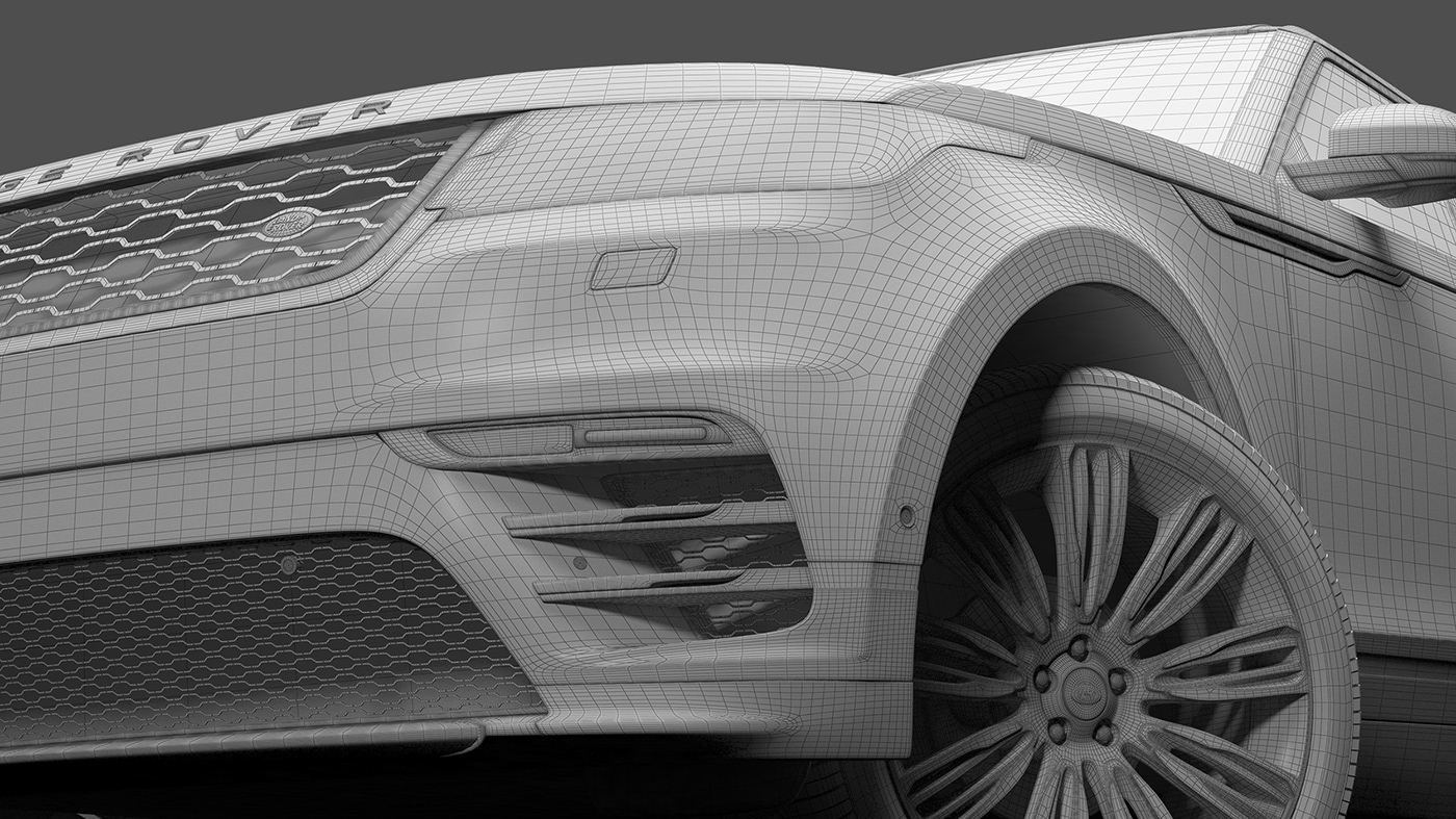 LandRover dubai UAE automotive   3D RANGROVER modeling Retotching Velar