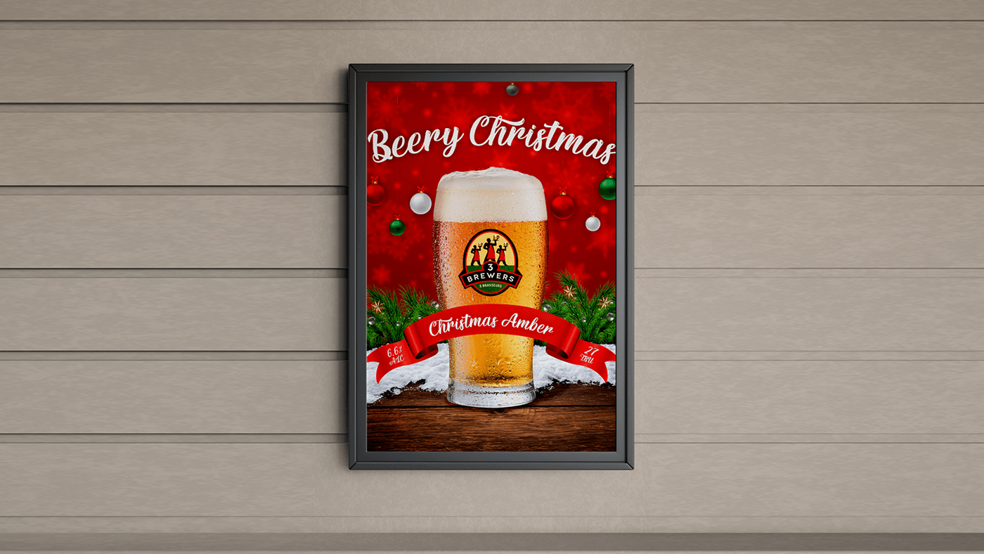 Poster Design Bar Poster beer poster advertisement 3 Brewers beer advertising