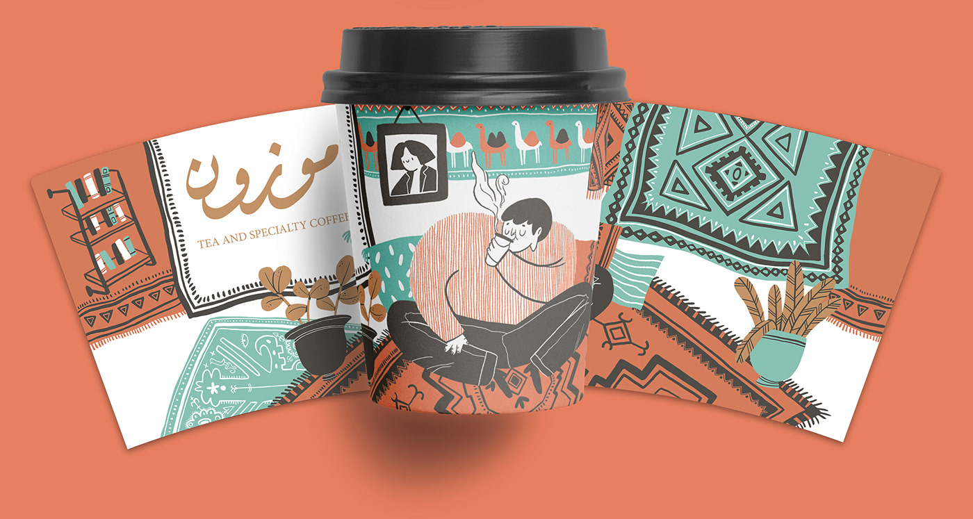 ILLUSTRATION  Packaging packaging design package package design  coffee cup coffee cup design branding  Illustrator design