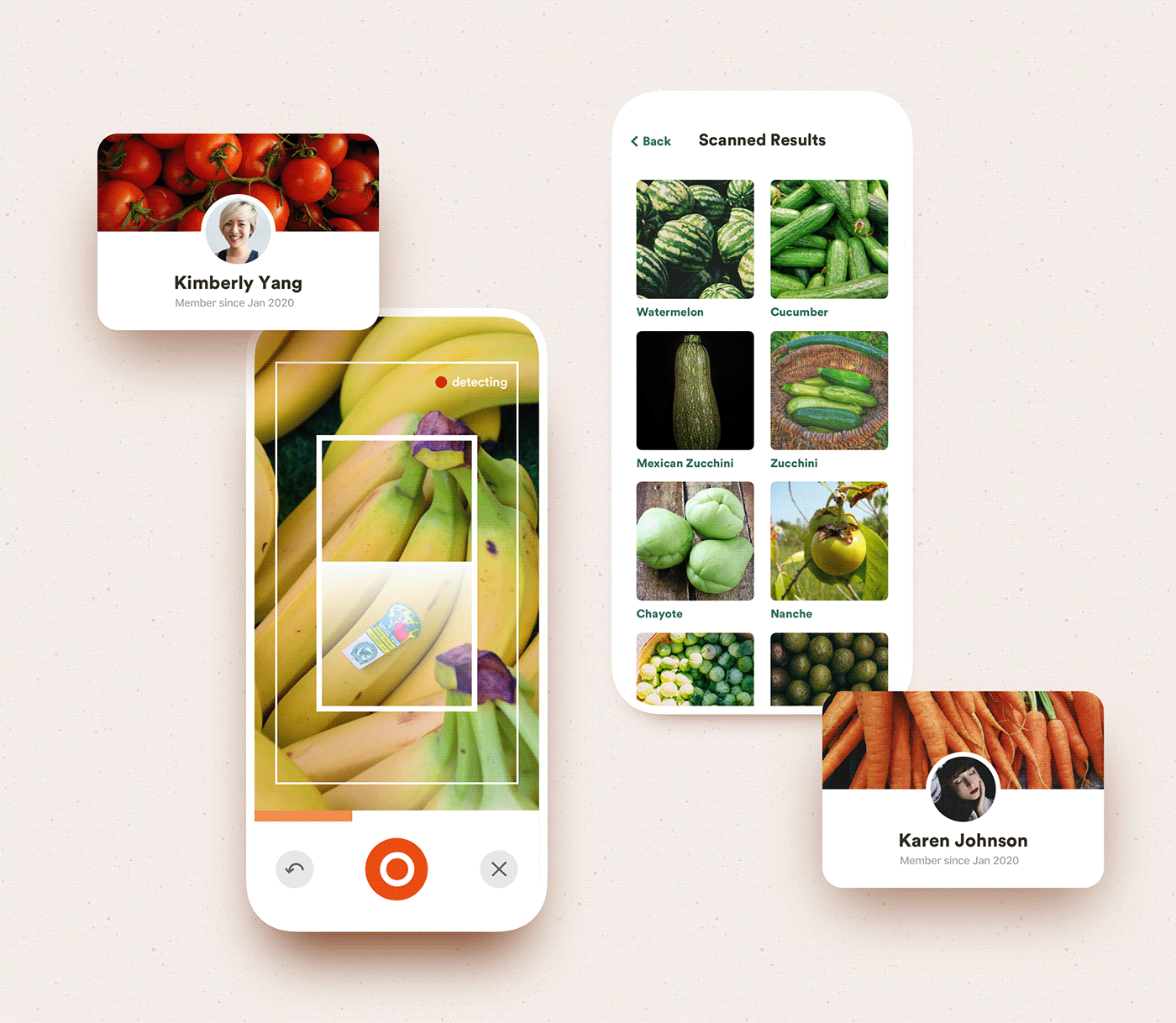 screenshot of food and veggie scanner