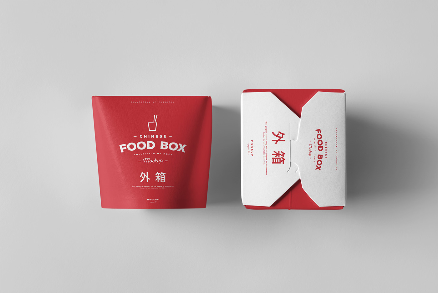 asian box mockup branding  cartoon chinese Food  chopsticks food box container leaf
