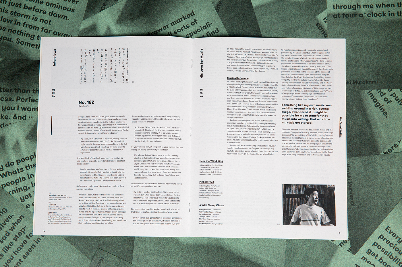 Haruki Murakami editorial design  The Great Writer graphic design  print book typography   adobeawards