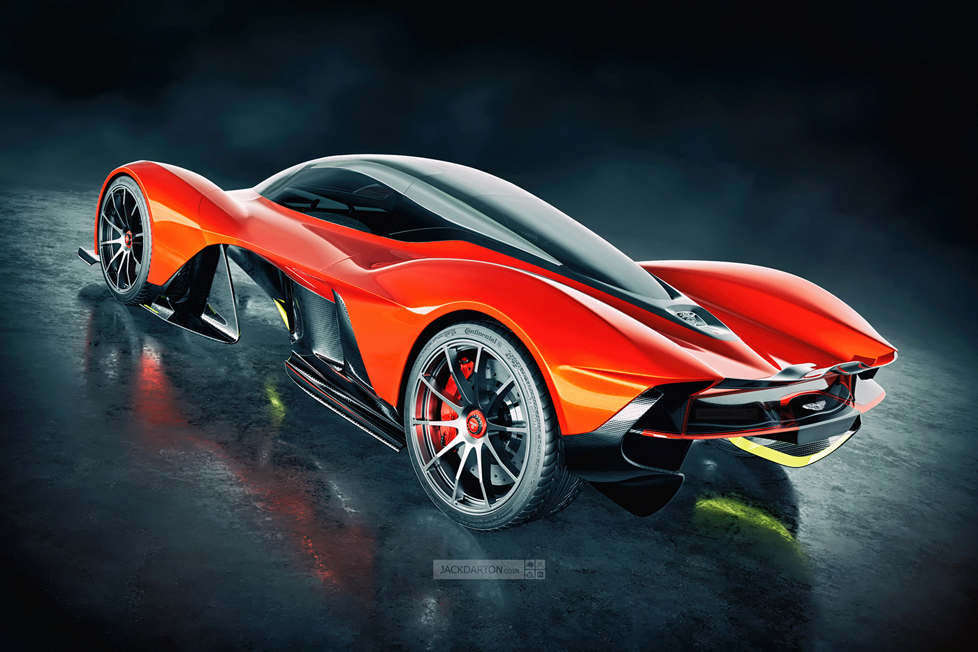 jackdarton astonmartin RedBull supercar 3D Render carbonfibre red studio