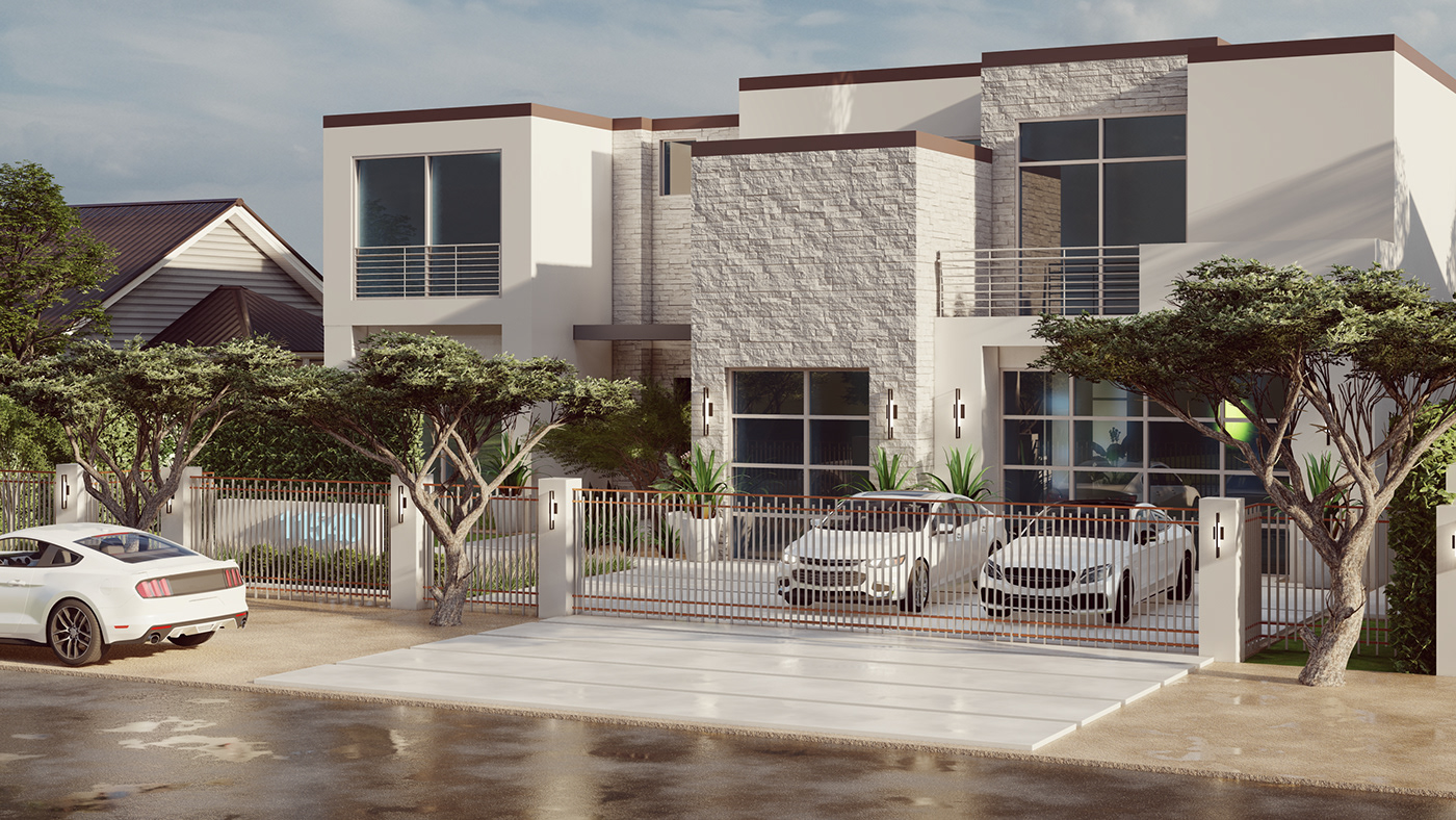 architecture Landscape Landscape Design exterior visualization 3D Render 3ds max modern