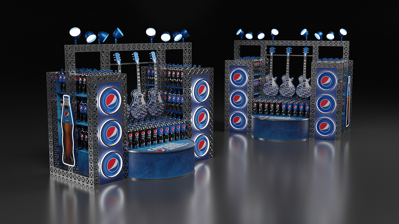 3D concert design Display interaction music pepsi posm Stand Theatrical Display