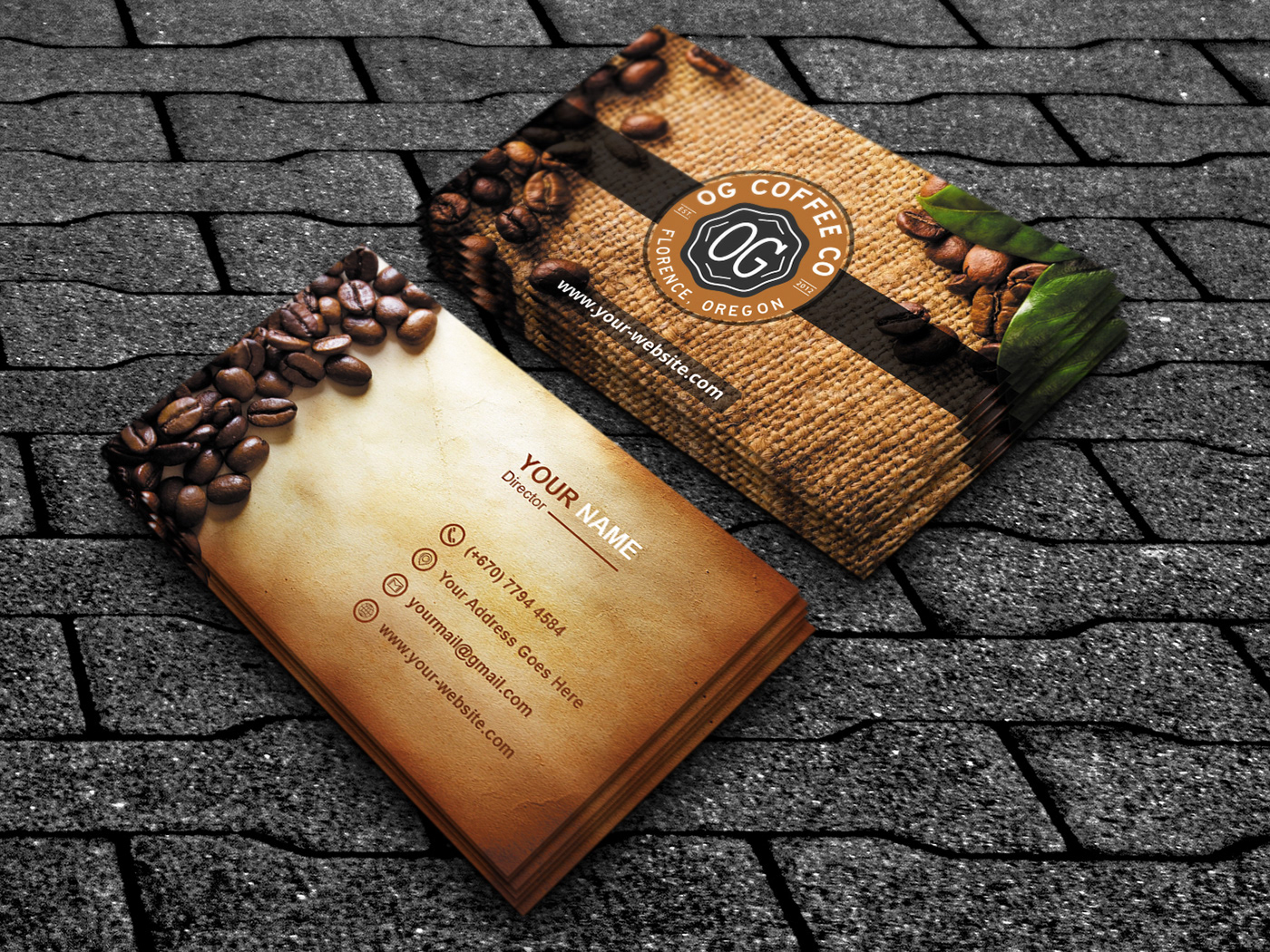 coffee shop business card design