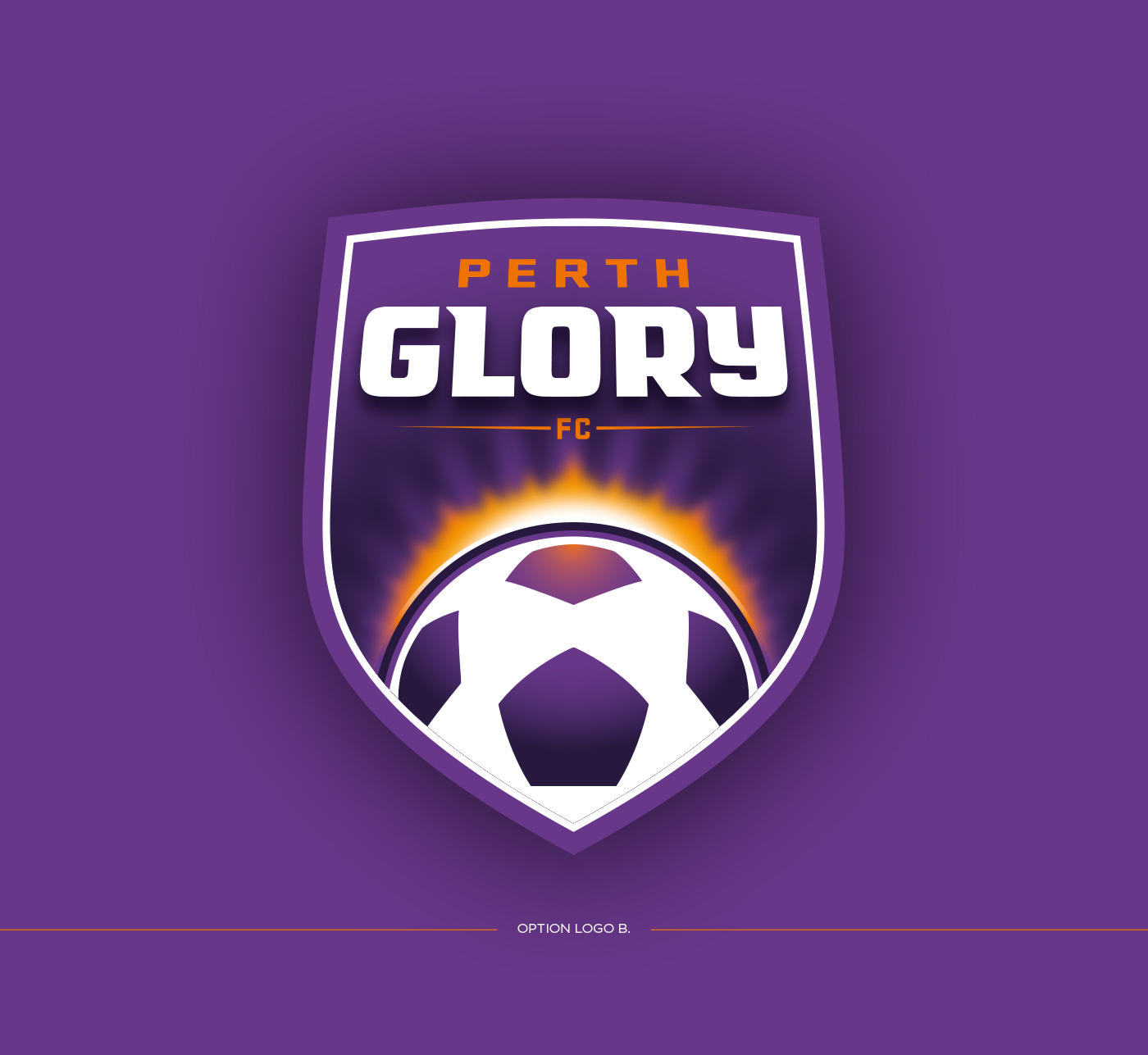 perth glory soccer logo concept purple orange a-league