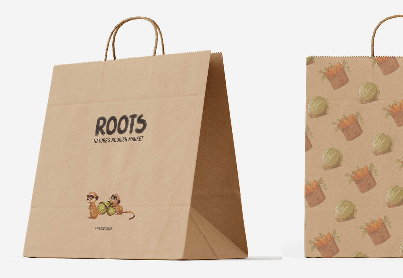 Brand Identity for eco-friendly store. Paper bag design.