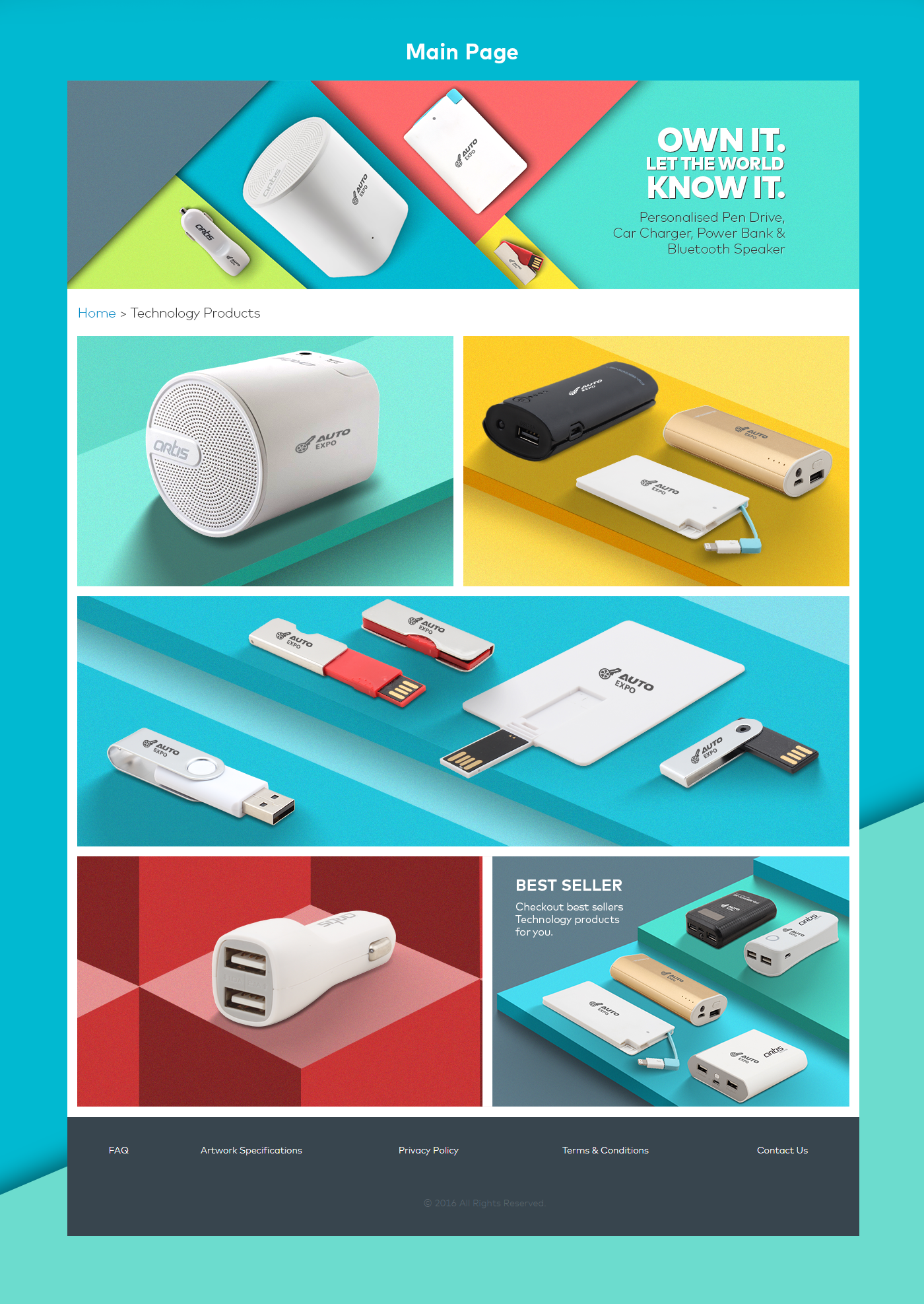 material design Ecommerce Product Page visual design UI ux pendrive power bank car charger bluetooth speaker