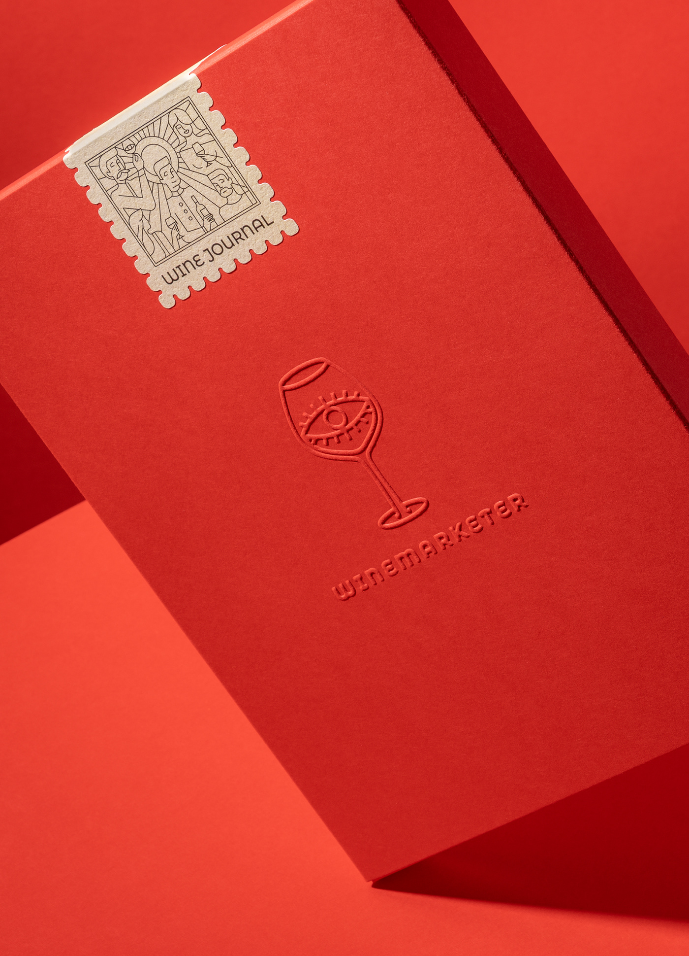 box emboss ILLUSTRATION  journal logo minimalistic Packaging red wine Wine Packaging