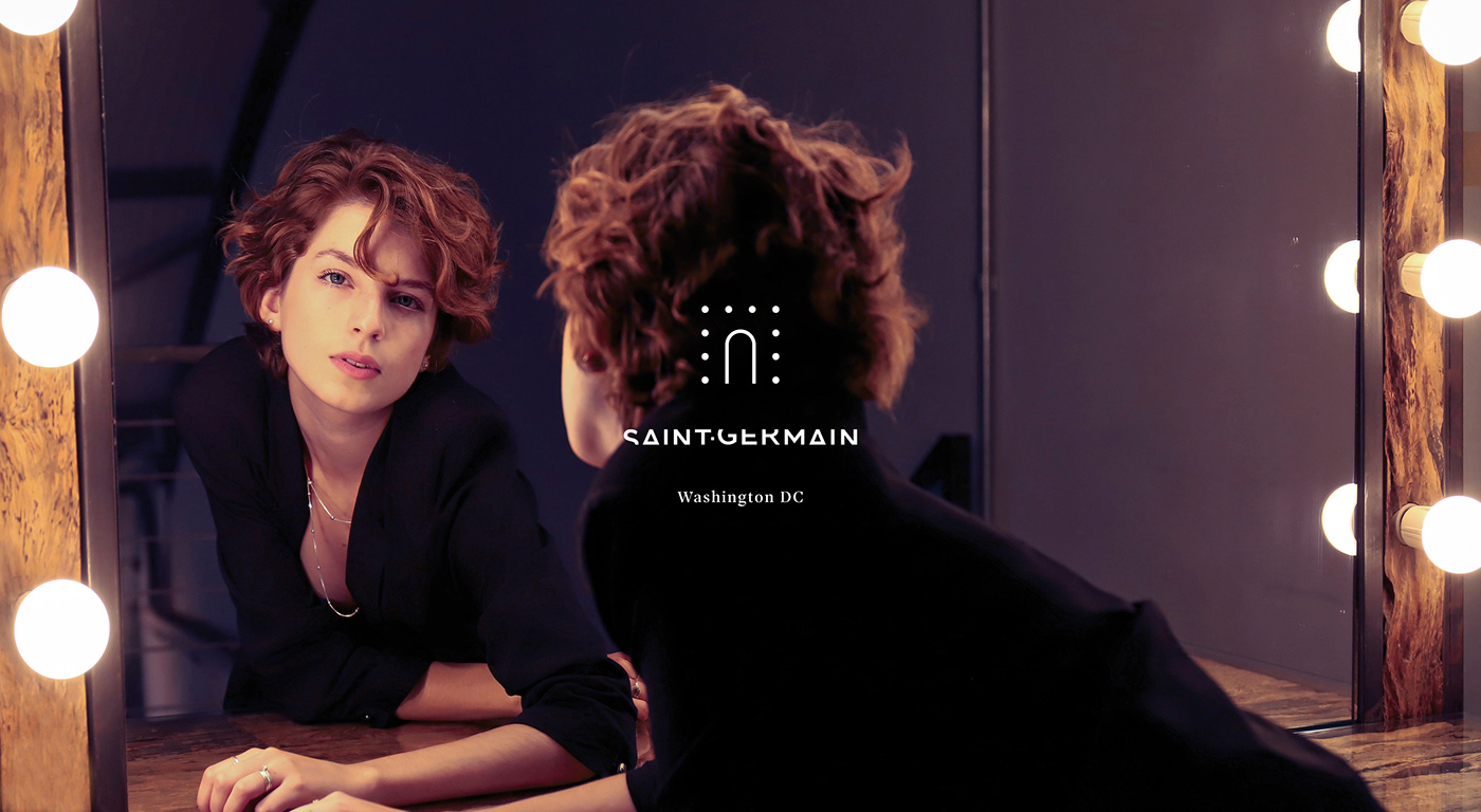 Key visual model poster Saint-Germain salon branding