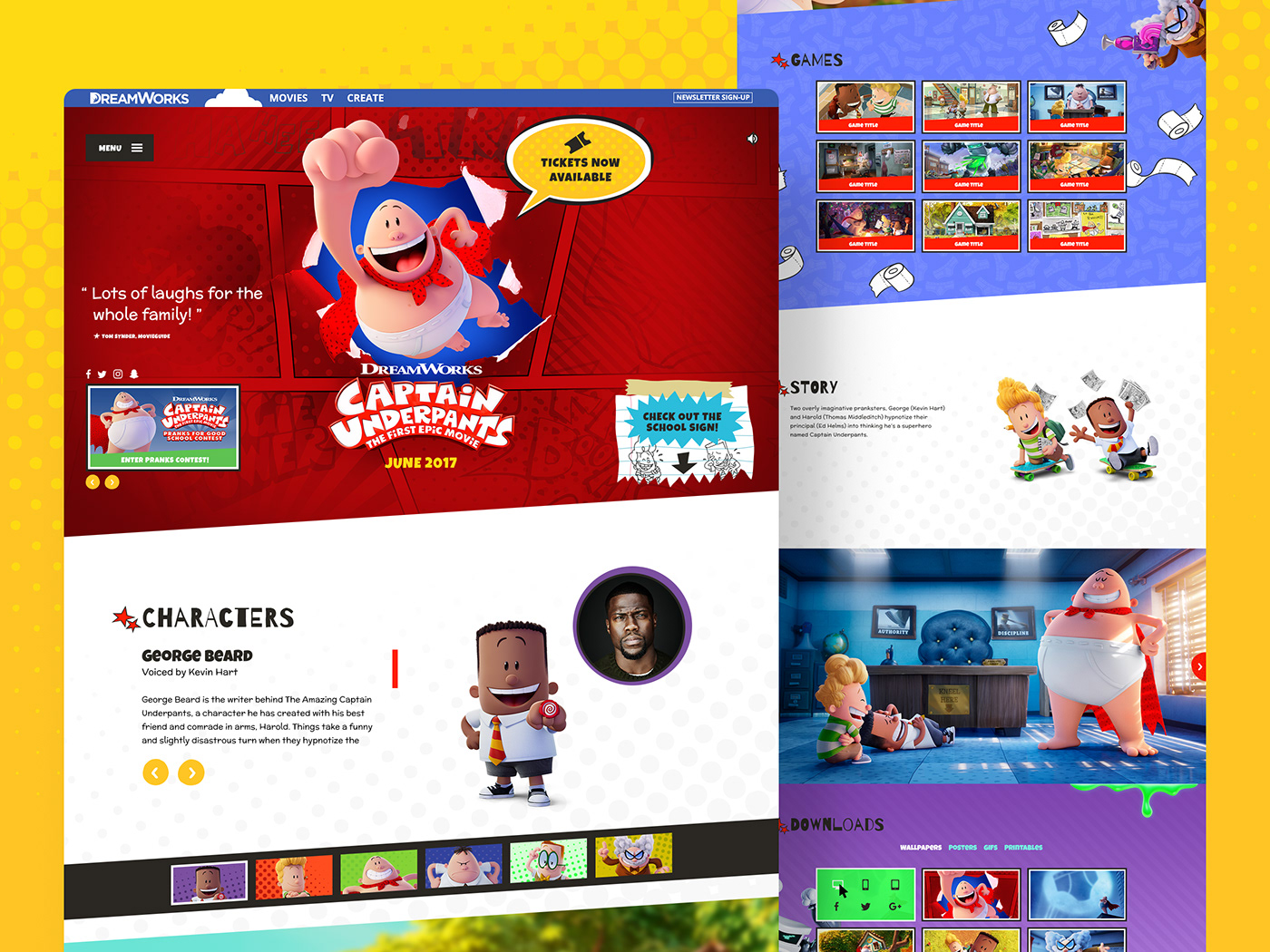 Website Responsive design UI ux interactive design kids marketing  