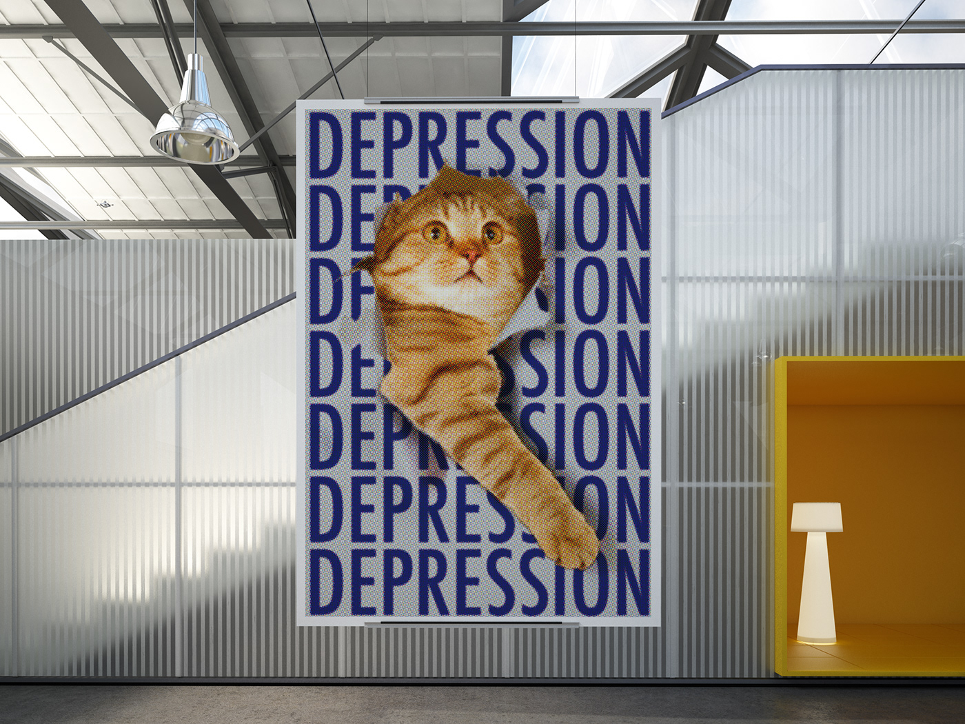 Cat cat therapy Pet Therapy Poster Design animal Love healthcare mental health screen print depression anxiety