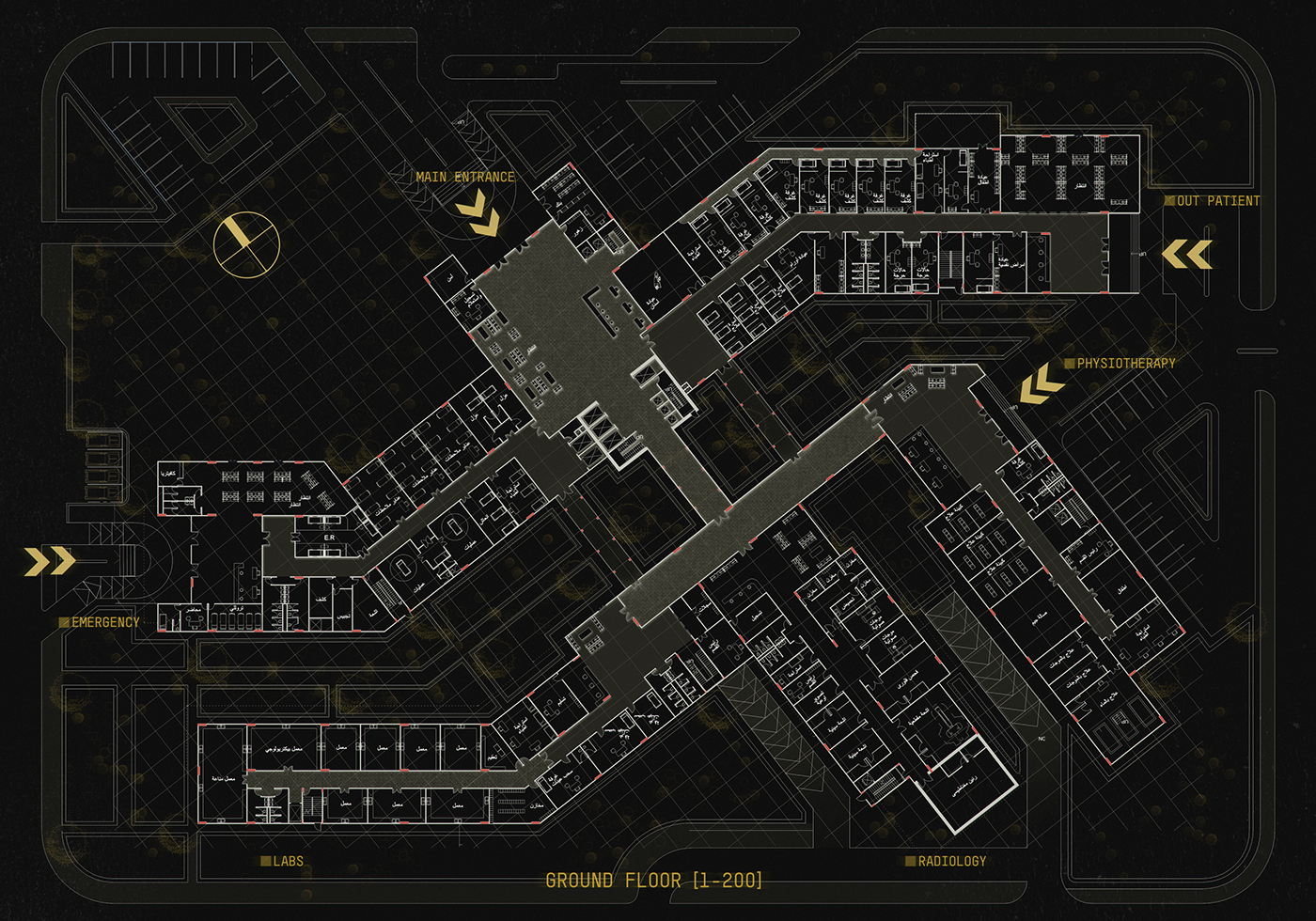 hospital general serenity architecture peace winter atmospheric fog night Project