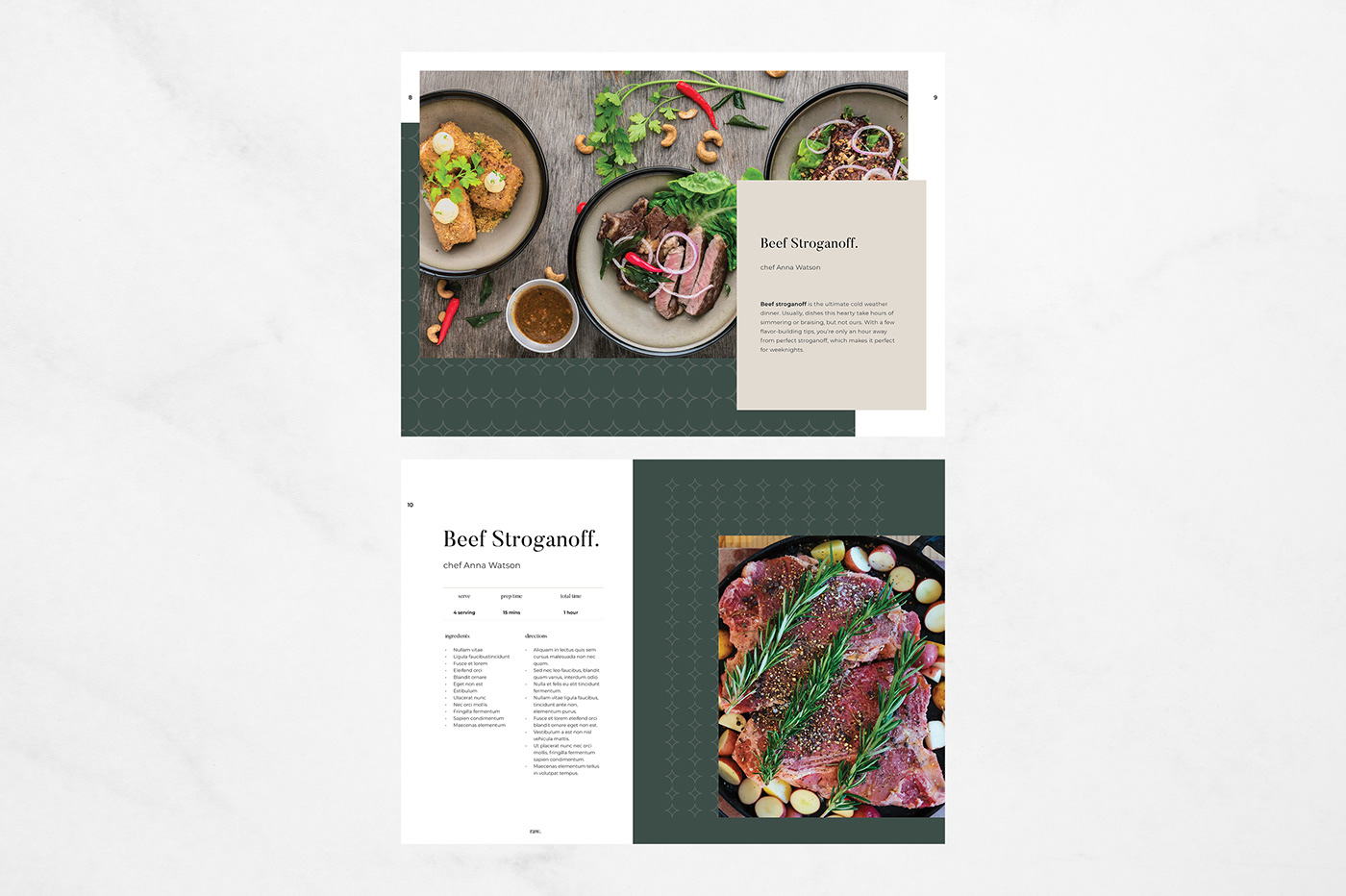adobe brand cook cookbook Food  InDesign print recipe restaurant template