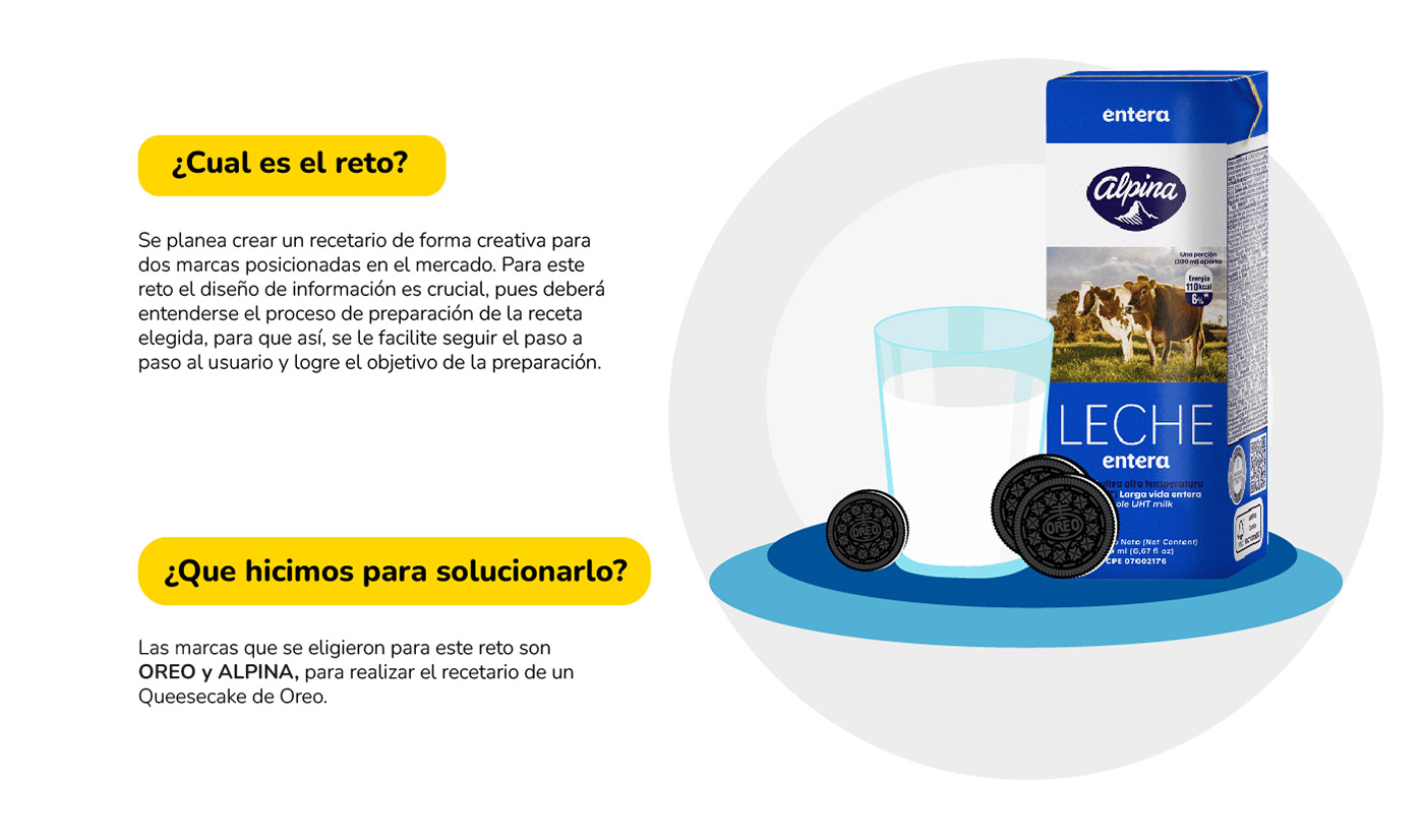 recetario alpina colombia oreo Packaging packaging design marca recetas ILLUSTRATION  Graphic Designer Brand Design