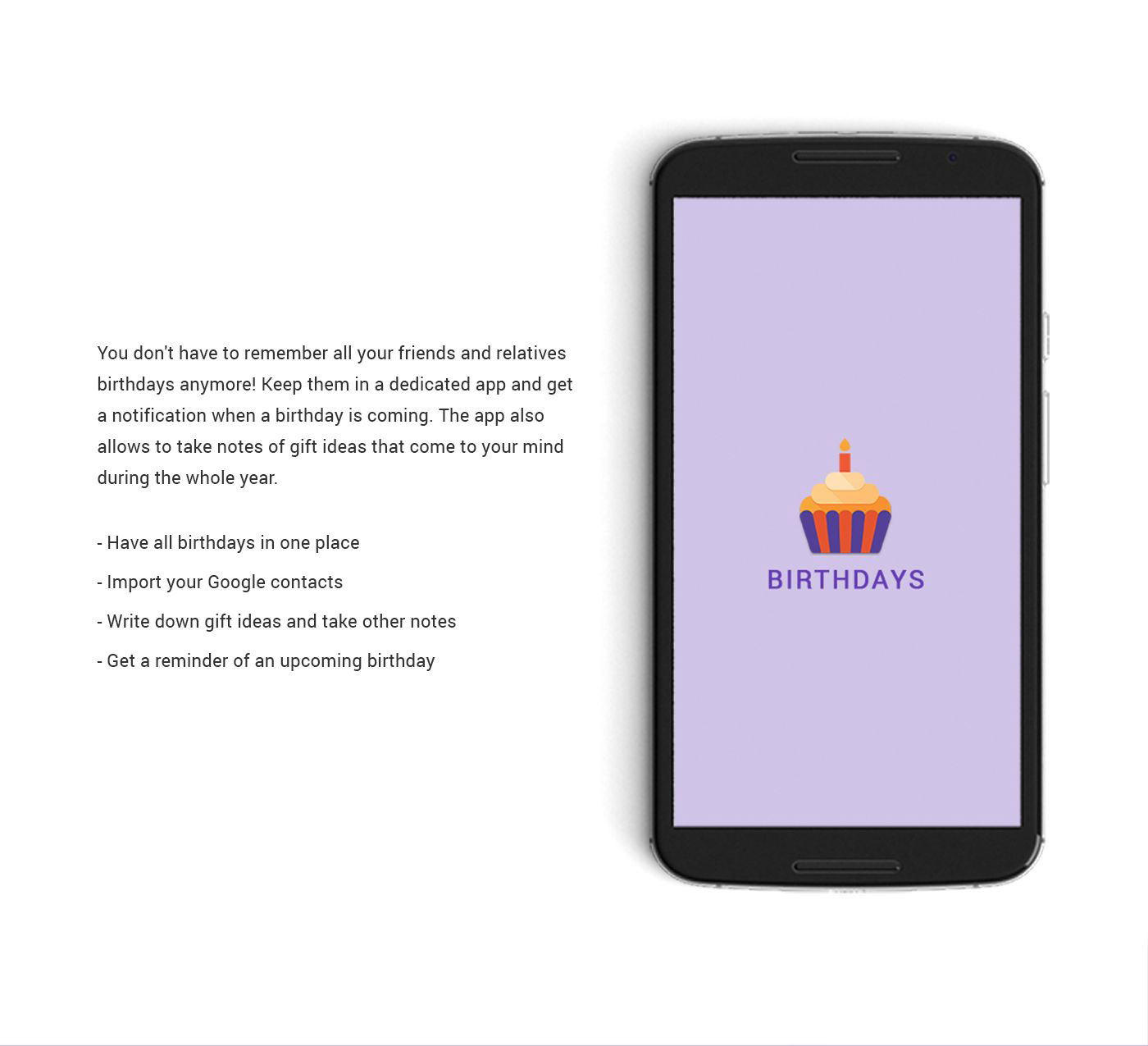 material design birthdays notes calendar reminder flat design flat illustrations android colorful