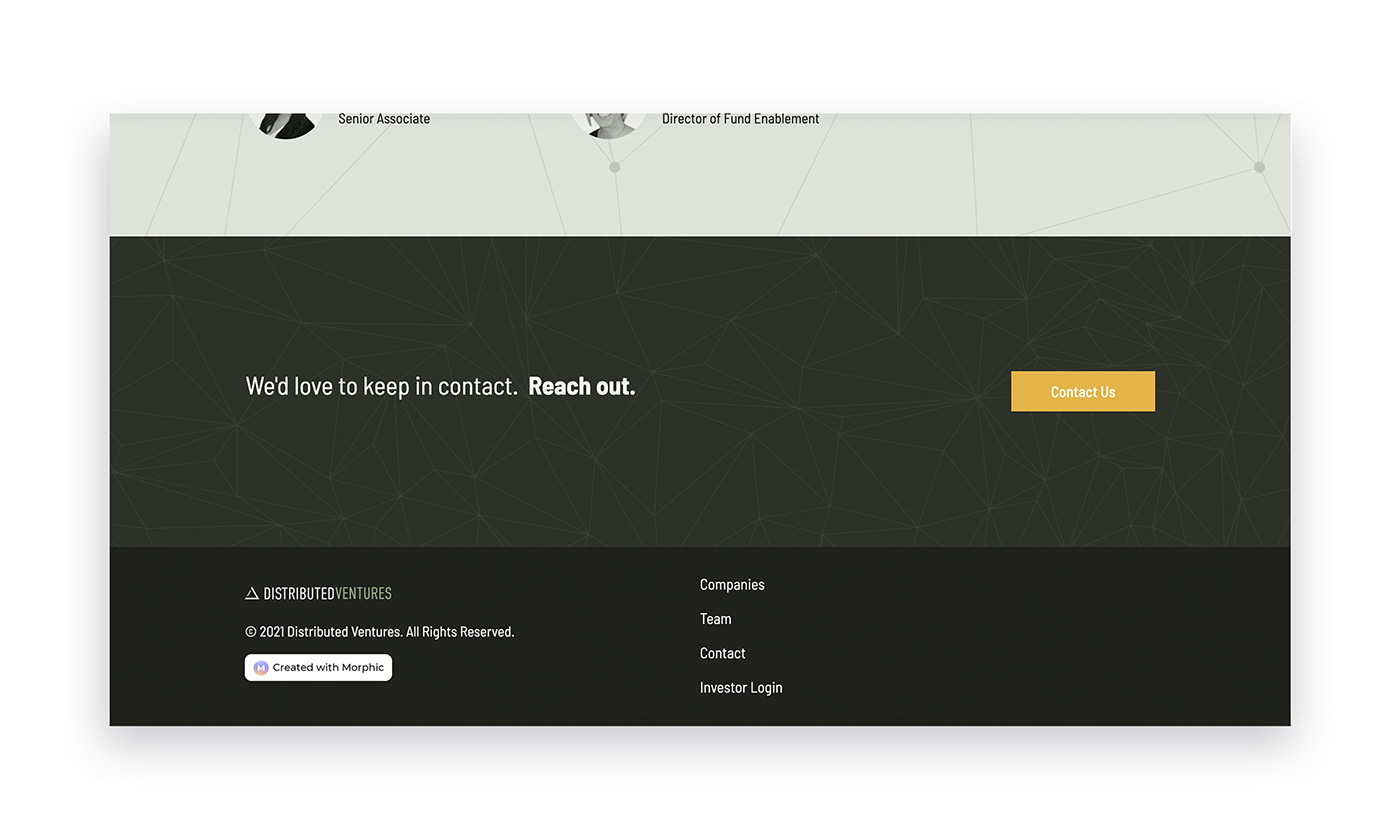 agencyquality builder design Distributed Ventures morphic nocode Platform SAAS Website websitebuilder