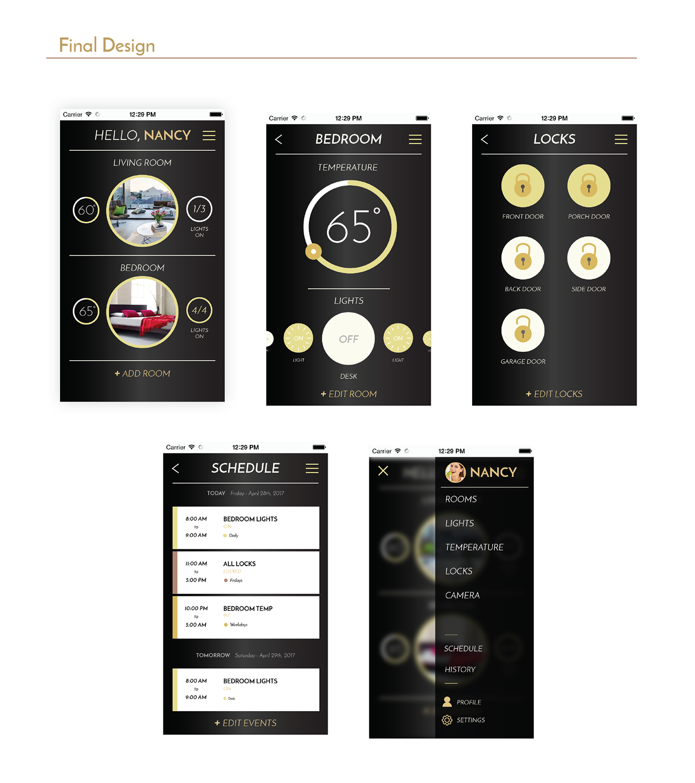 Smart Home app design luxury app home security smart device micro interactions motion graphics  home UI/UX adobeawards