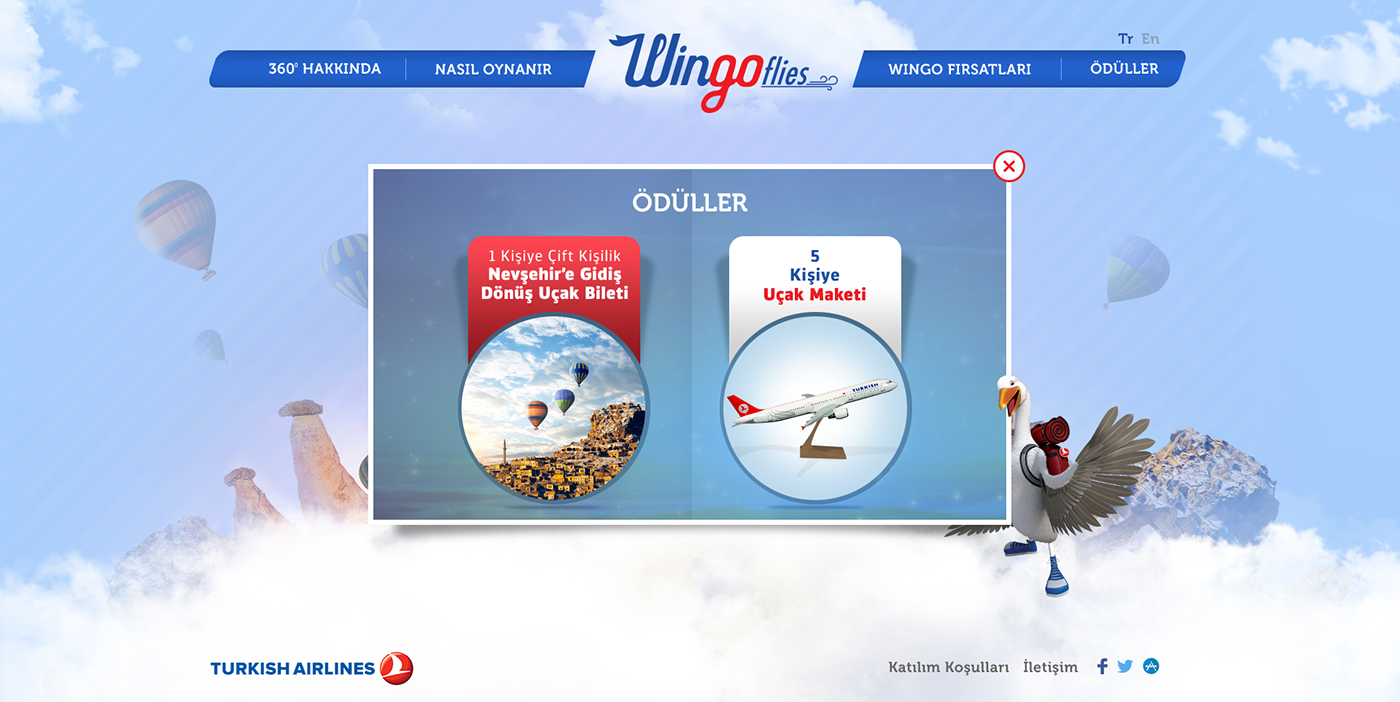 Turkish Airlines wingo microsite Web advergame Project 360video