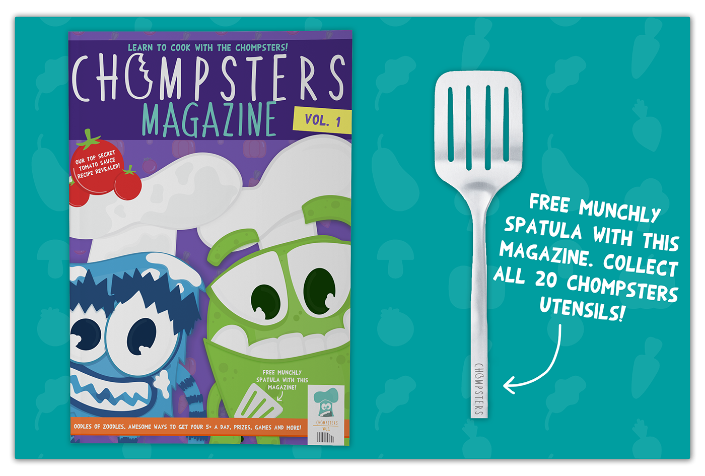 products characters children's magazine magazine monsters monster activity book healthy eating Eating Project Food  learning educational utensils