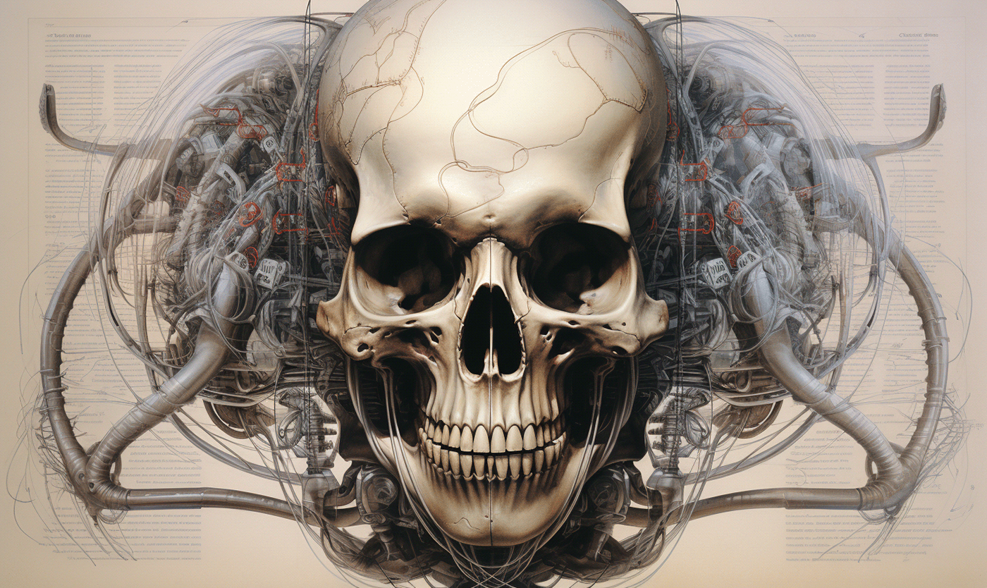 Digital Art  artificial intelligence midjourney concept art skull death skeleton horror