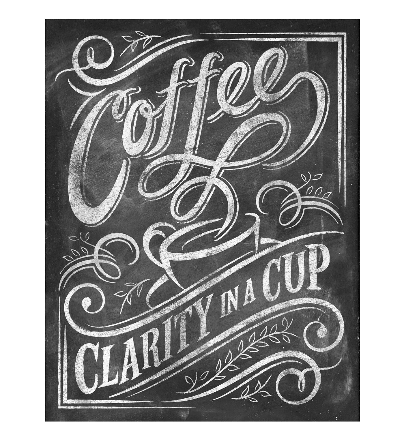 Coffee chalkboard Art Licensed art Quotes caffine 