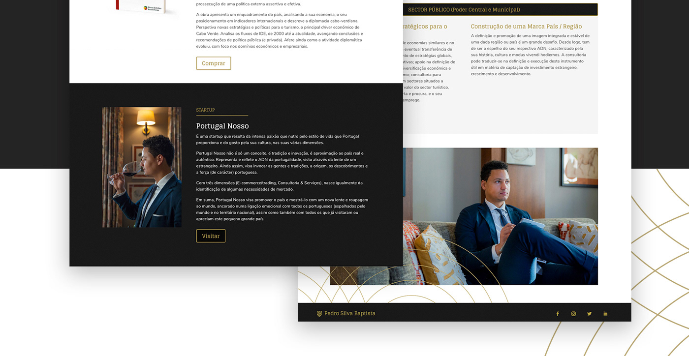Consulting crest shield elegant personal branding Website black and gold minimalist