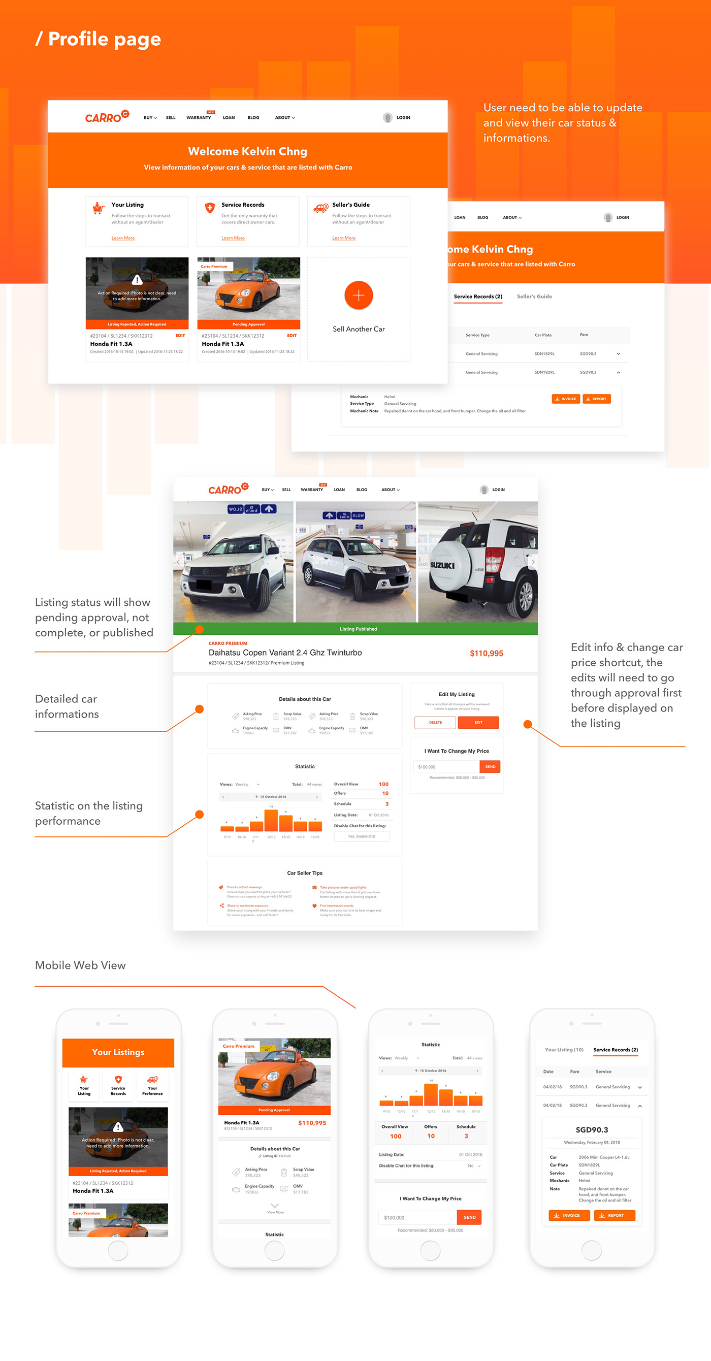 Auto car loan Marketplace mobile uiux valuation waranty Web Website