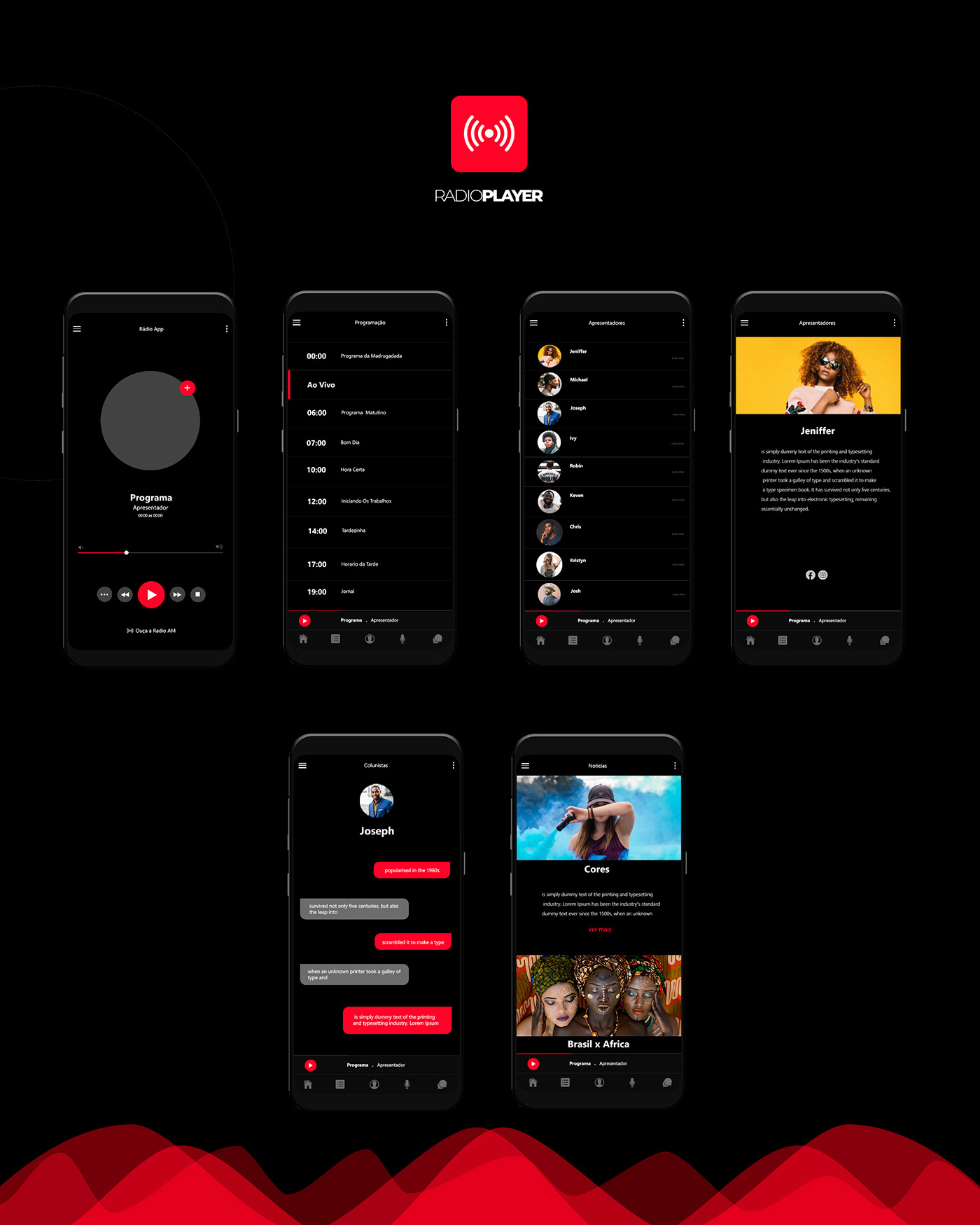 music app player UI ux musica play Radio