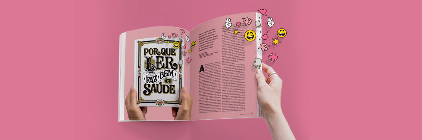 magazine editorial Reading lettering book