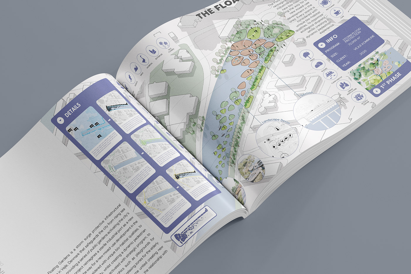 architecture book book design denmark floating infographic infographics Landscape Landscape Design portfolio